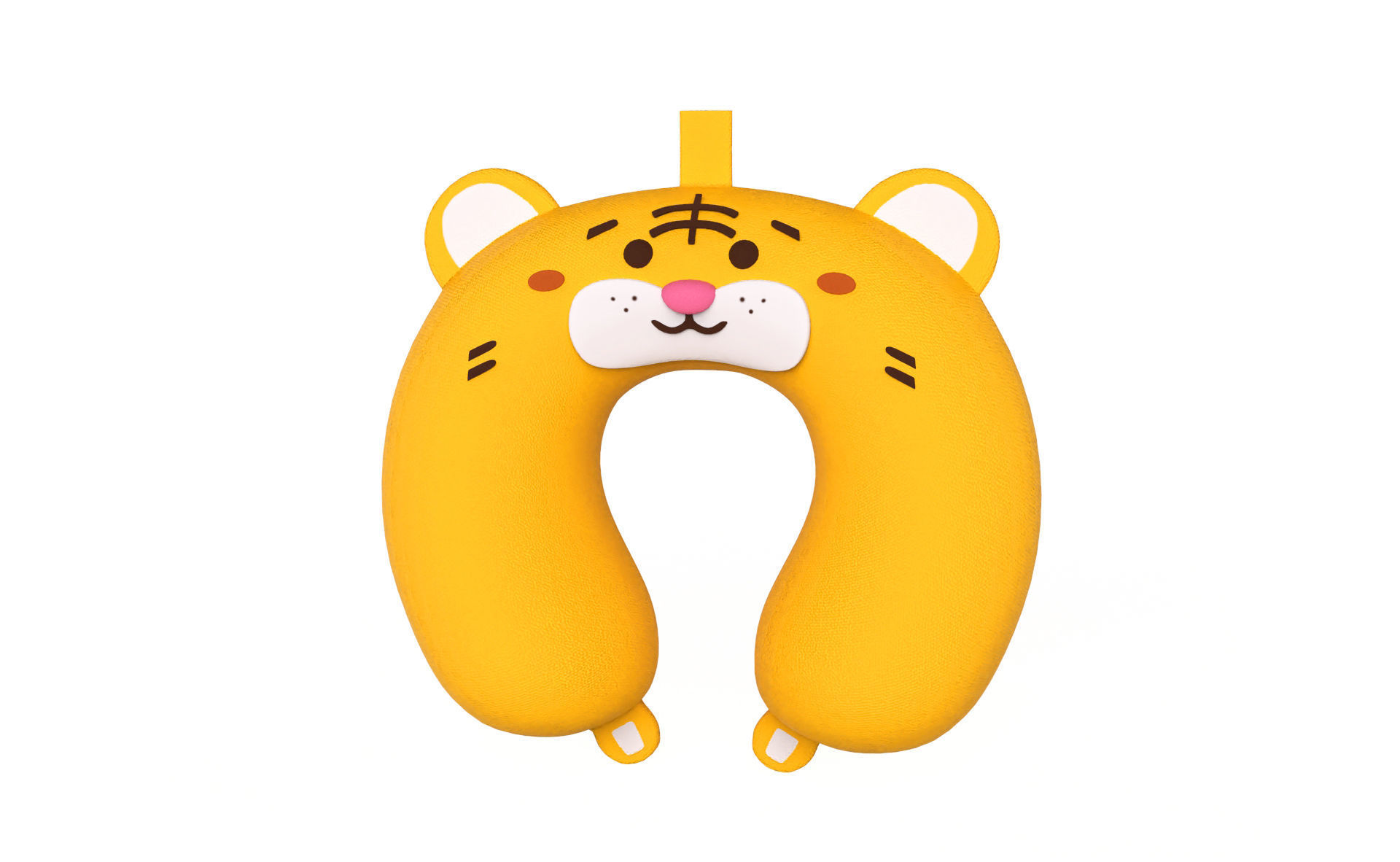 Set 5 Cartoon Animal U-Shaped Neck Pillow Low-poly 3D model_2