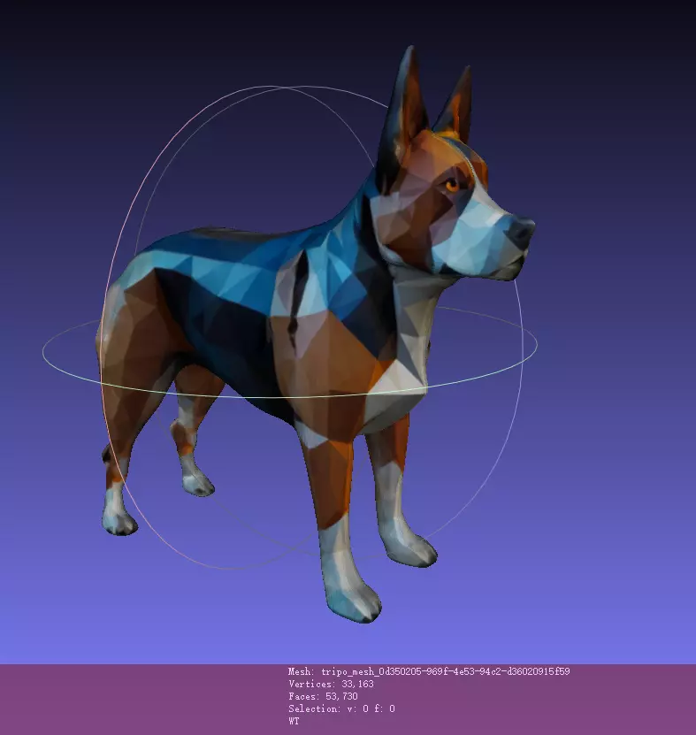 A puppy model generated by AI Free low-poly 3D model