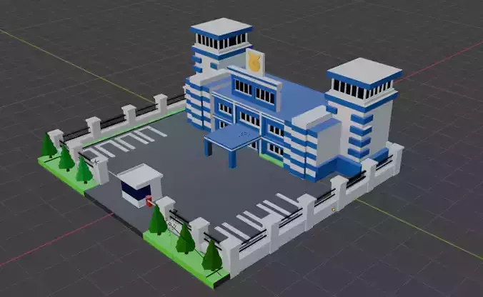 Police Station Low Poly
