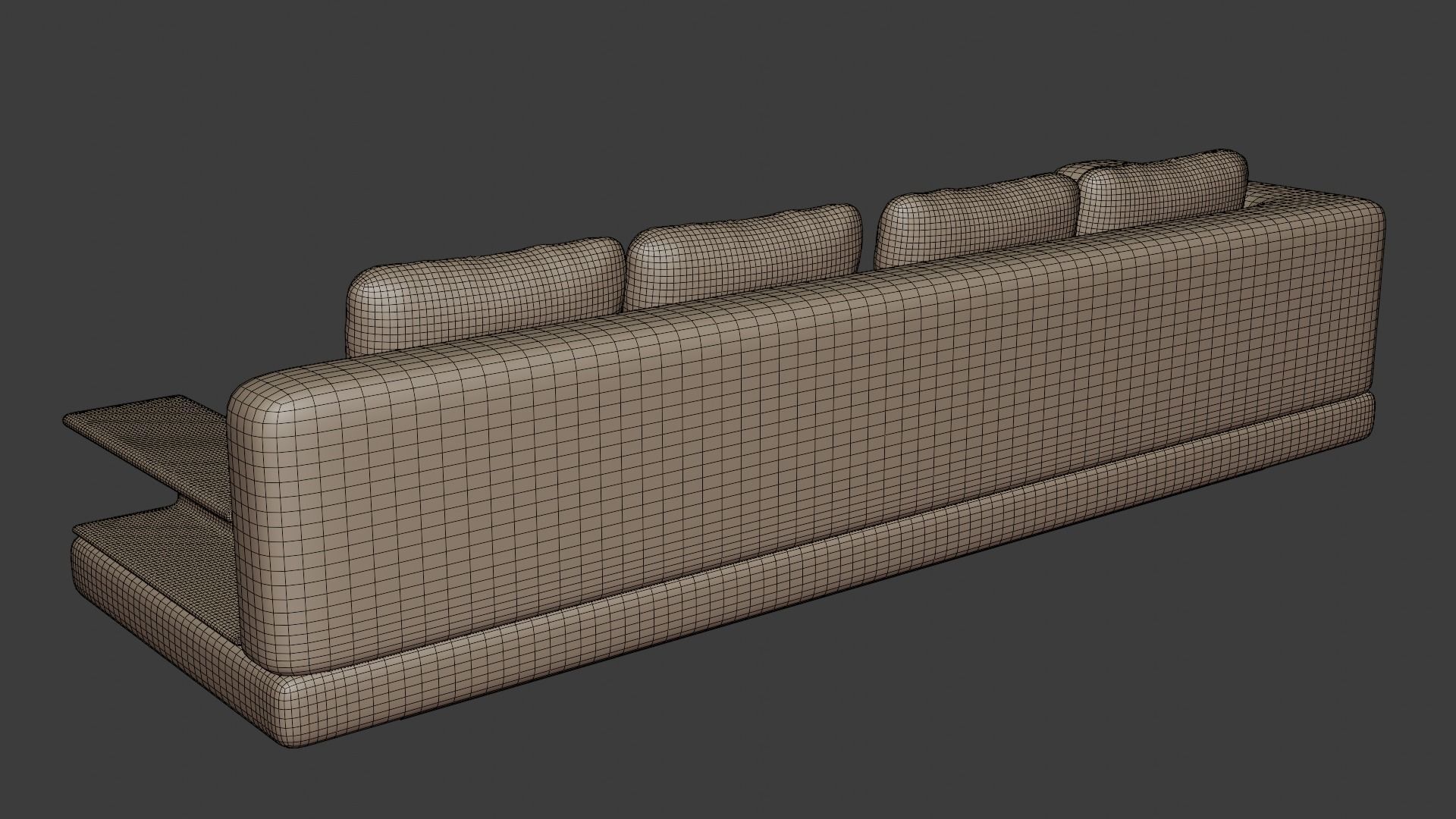 Leather sofa in an elegant minimalist style in dark colors 3D model_7