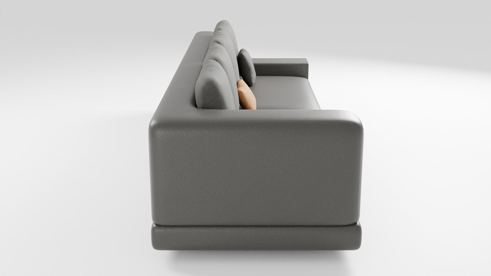 Leather sofa in an elegant minimalist style in dark colors 3D model_1