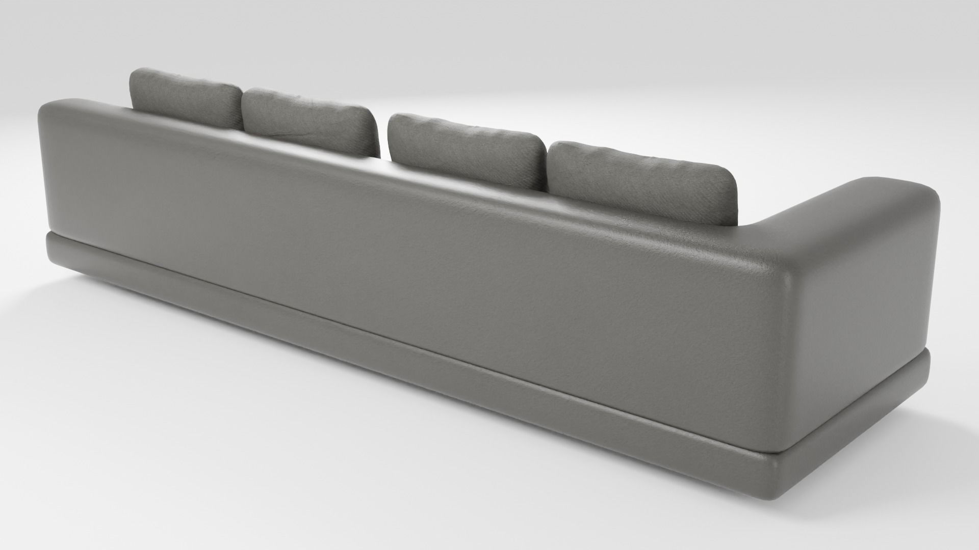 Leather sofa in an elegant minimalist style in dark colors 3D model_2