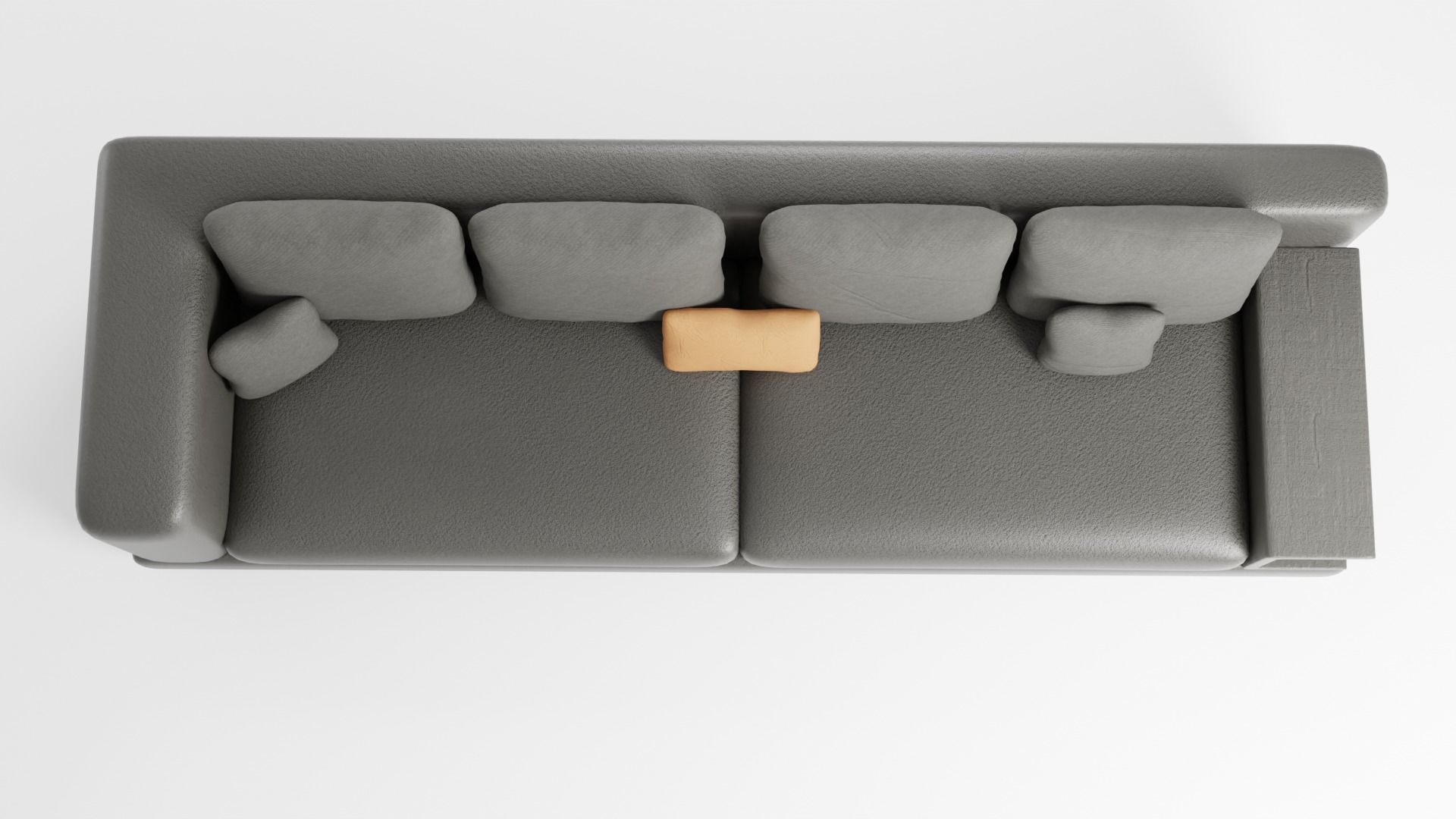 Leather sofa in an elegant minimalist style in dark colors 3D model_5