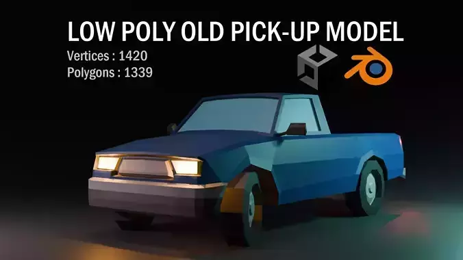 Low Poly Old Pickup Car