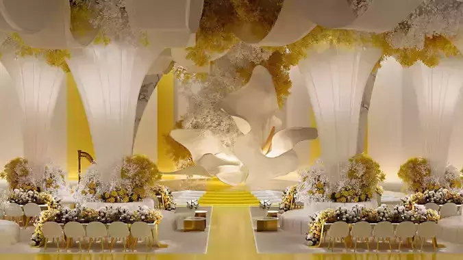 calla lily wedding hall 3D model