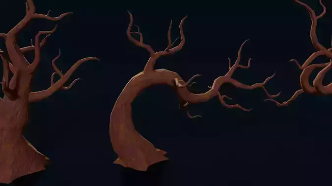 Skeletal trees for Halloween Lowpoly