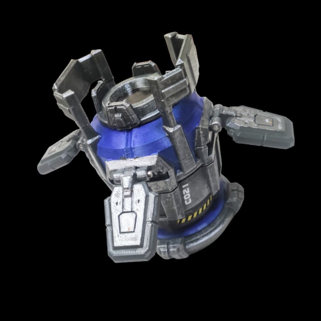 Orbital Drop Pod for 28mm Figs and Dice Roller Tower 3D print model_3