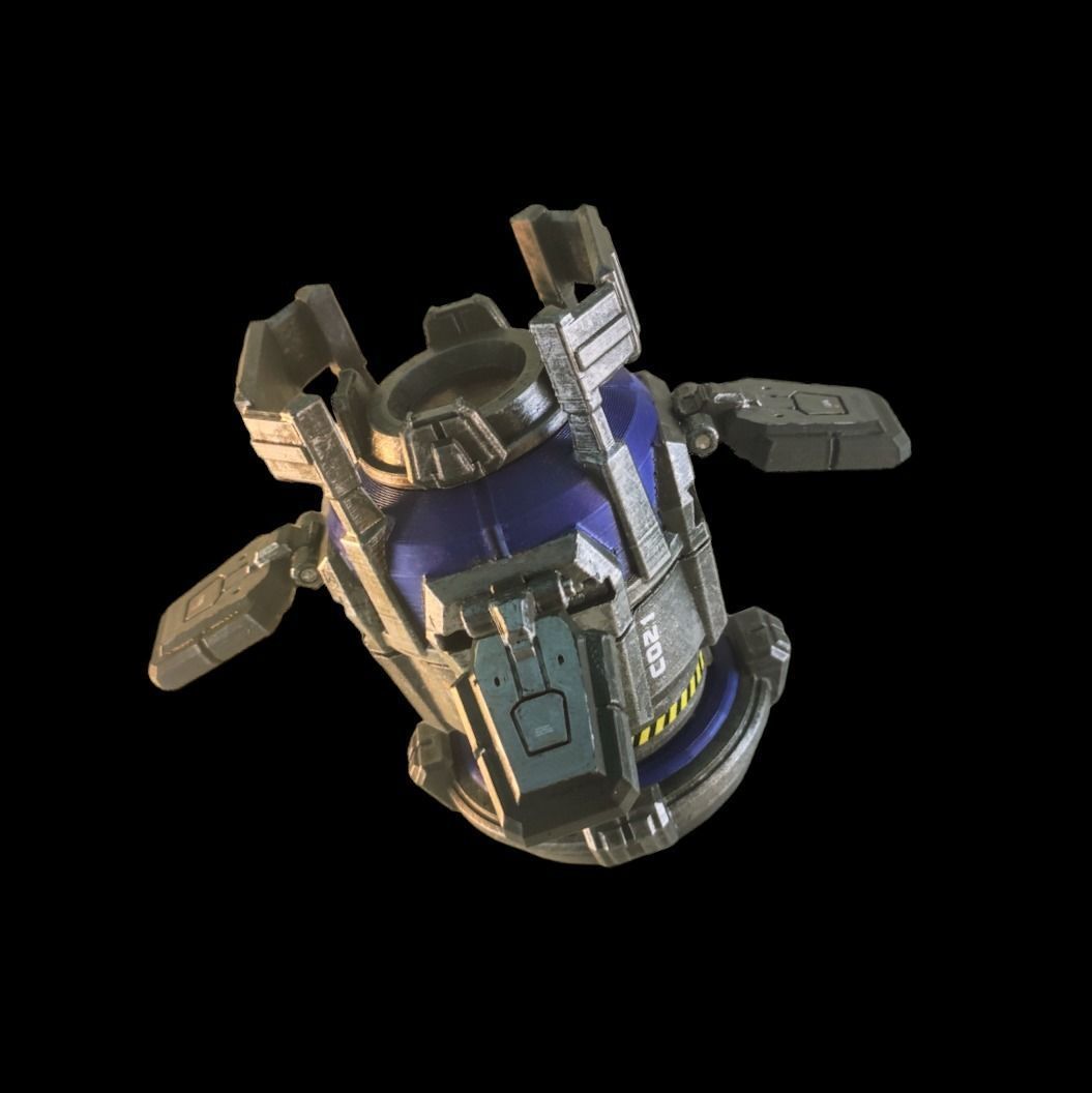 Orbital Drop Pod for 28mm Figs and Dice Roller Tower 3D print model_4