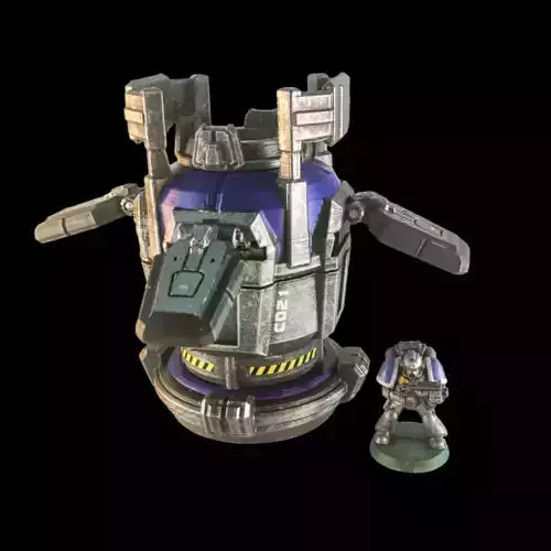 Orbital Drop Pod for 28mm Figs and Dice Roller Tower 3D print model