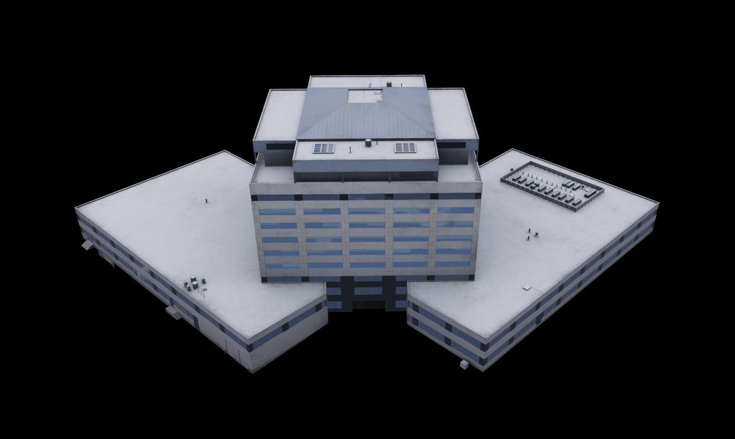 3D Building Lowpoly Office Low-poly 3D model_2