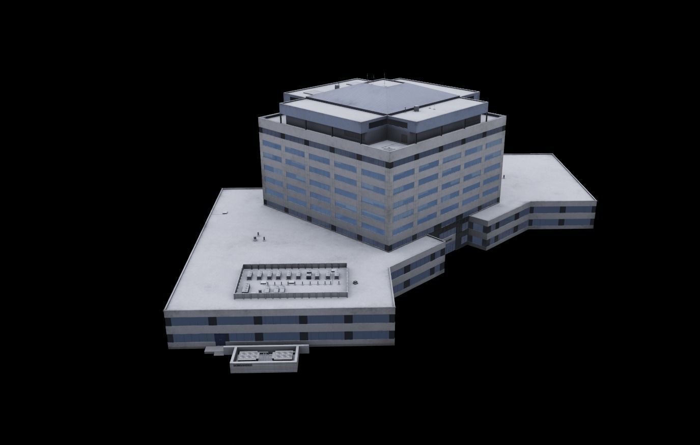 3D Building Lowpoly Office Low-poly 3D model_4
