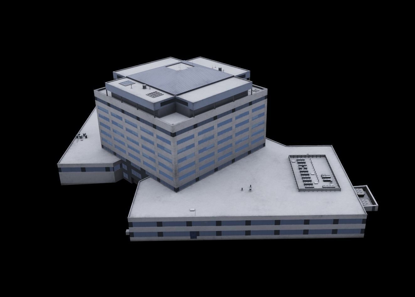 3D Building Lowpoly Office Low-poly 3D model_1
