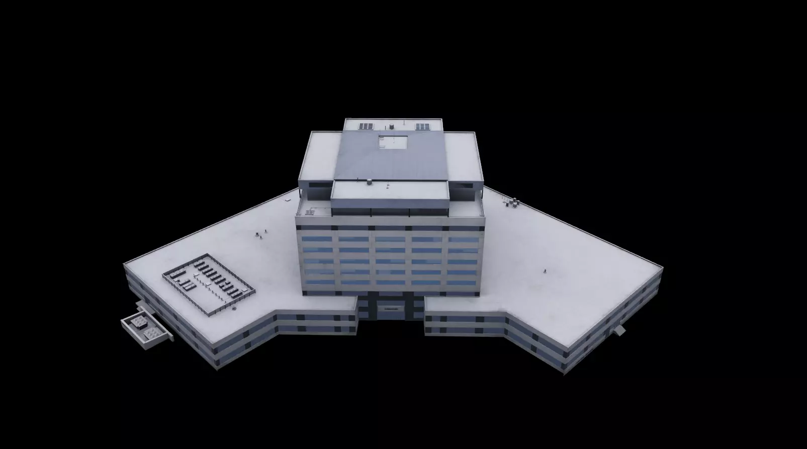 3D Building Lowpoly Office Low-poly 3D model_0