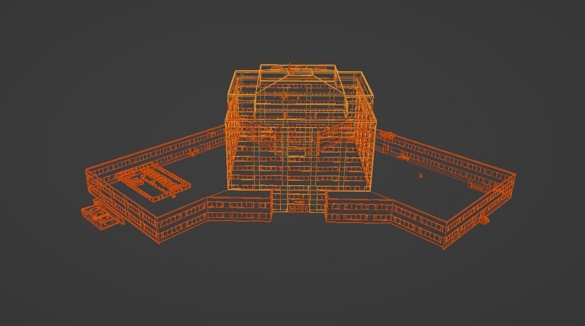 3D Building Lowpoly Office Low-poly 3D model_5