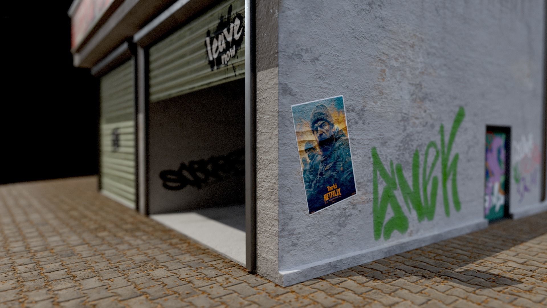 Abandoned Garage Game Low-poly 3D model_6