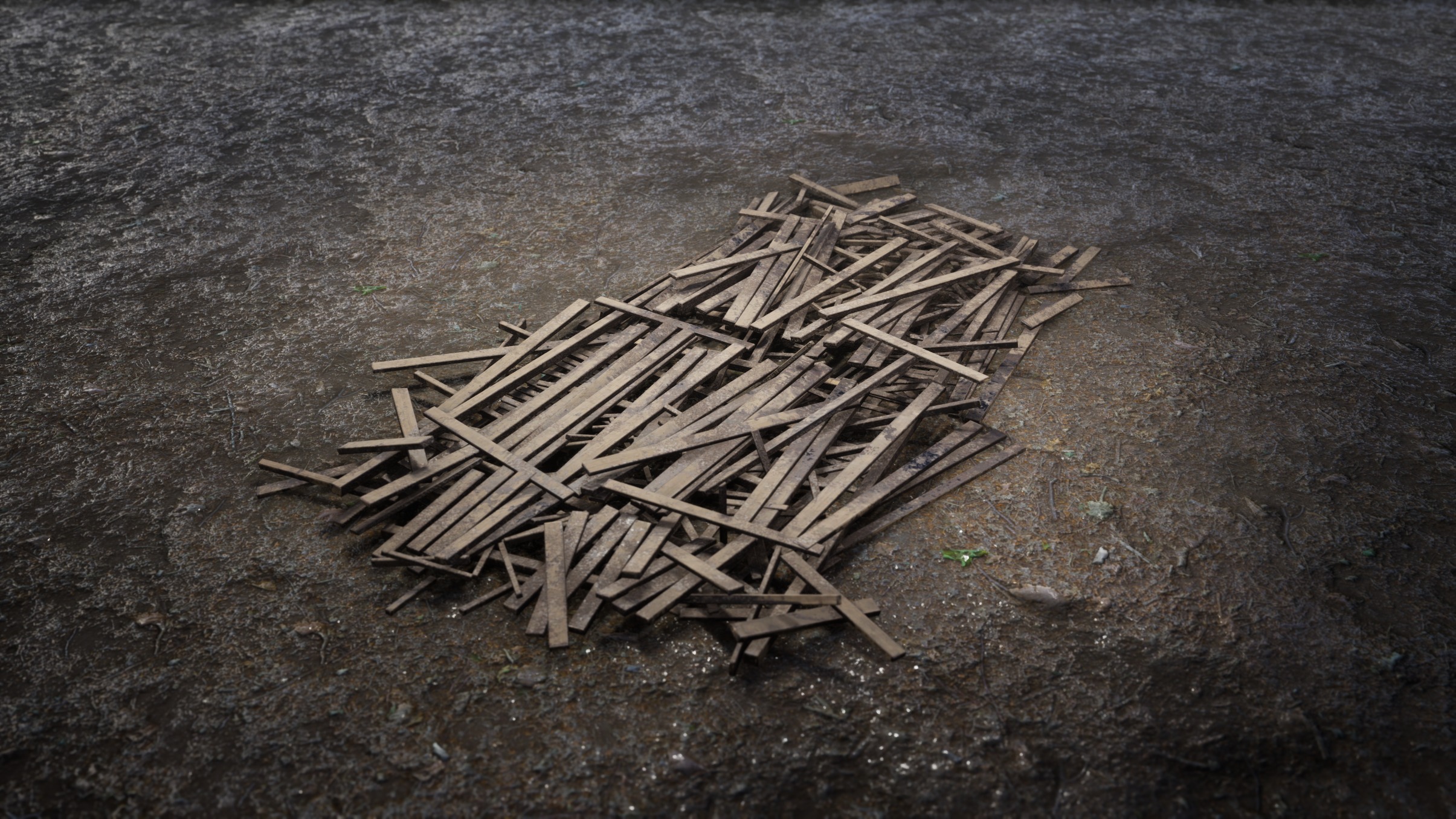 Wooden  Ruins 01 3D model_3