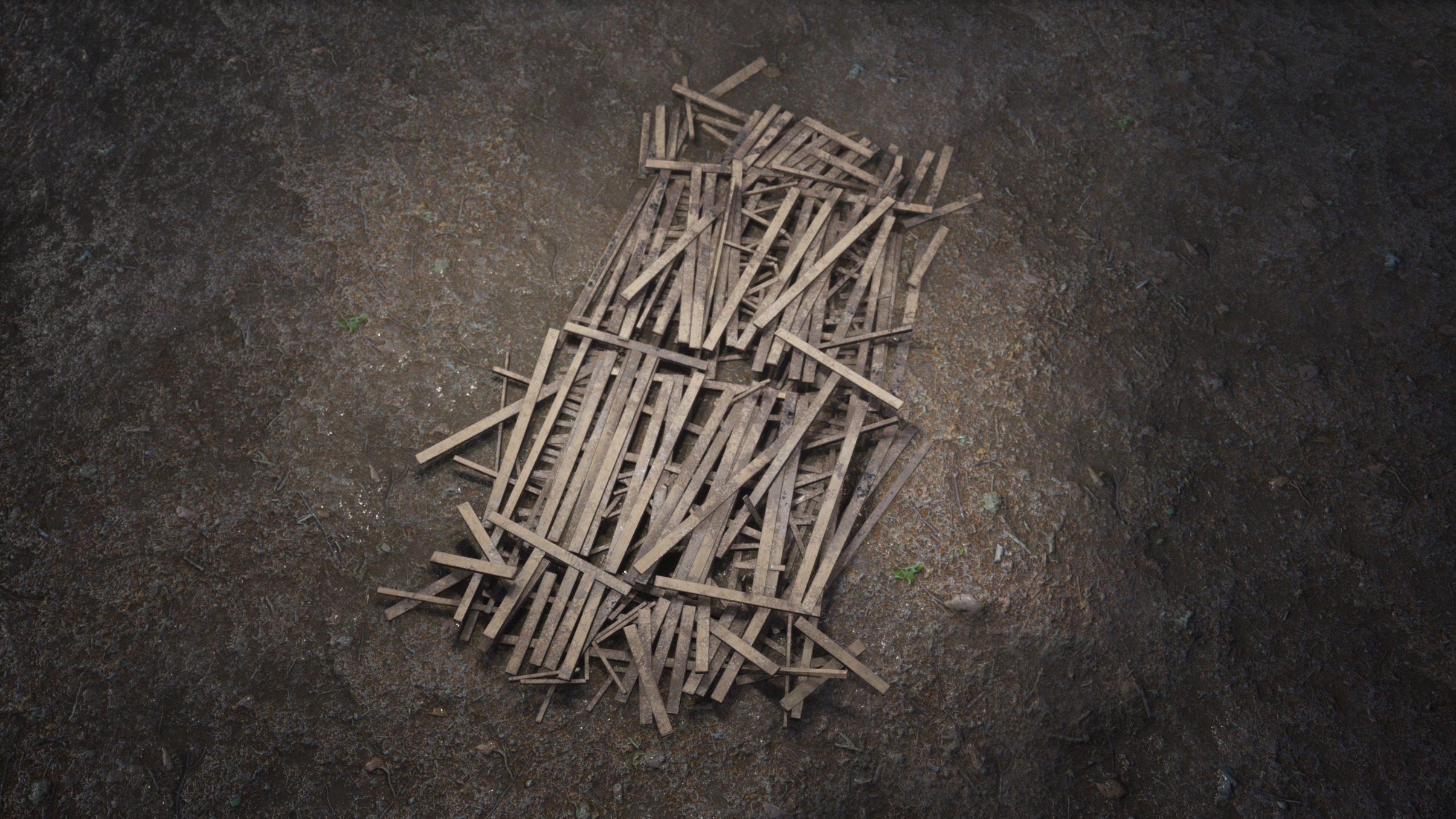 Wooden  Ruins 01 3D model_7