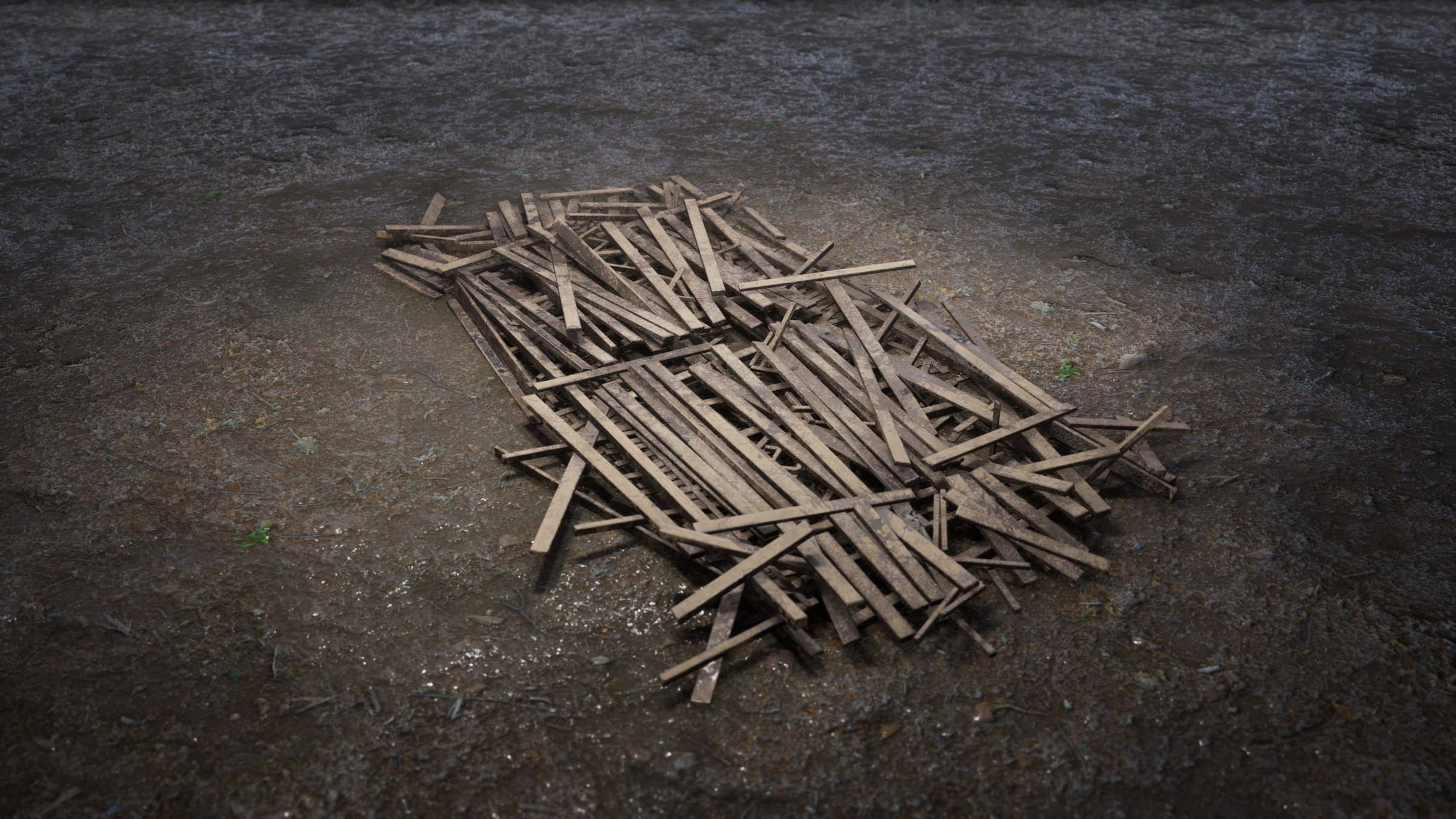 Wooden  Ruins 01 3D model_4