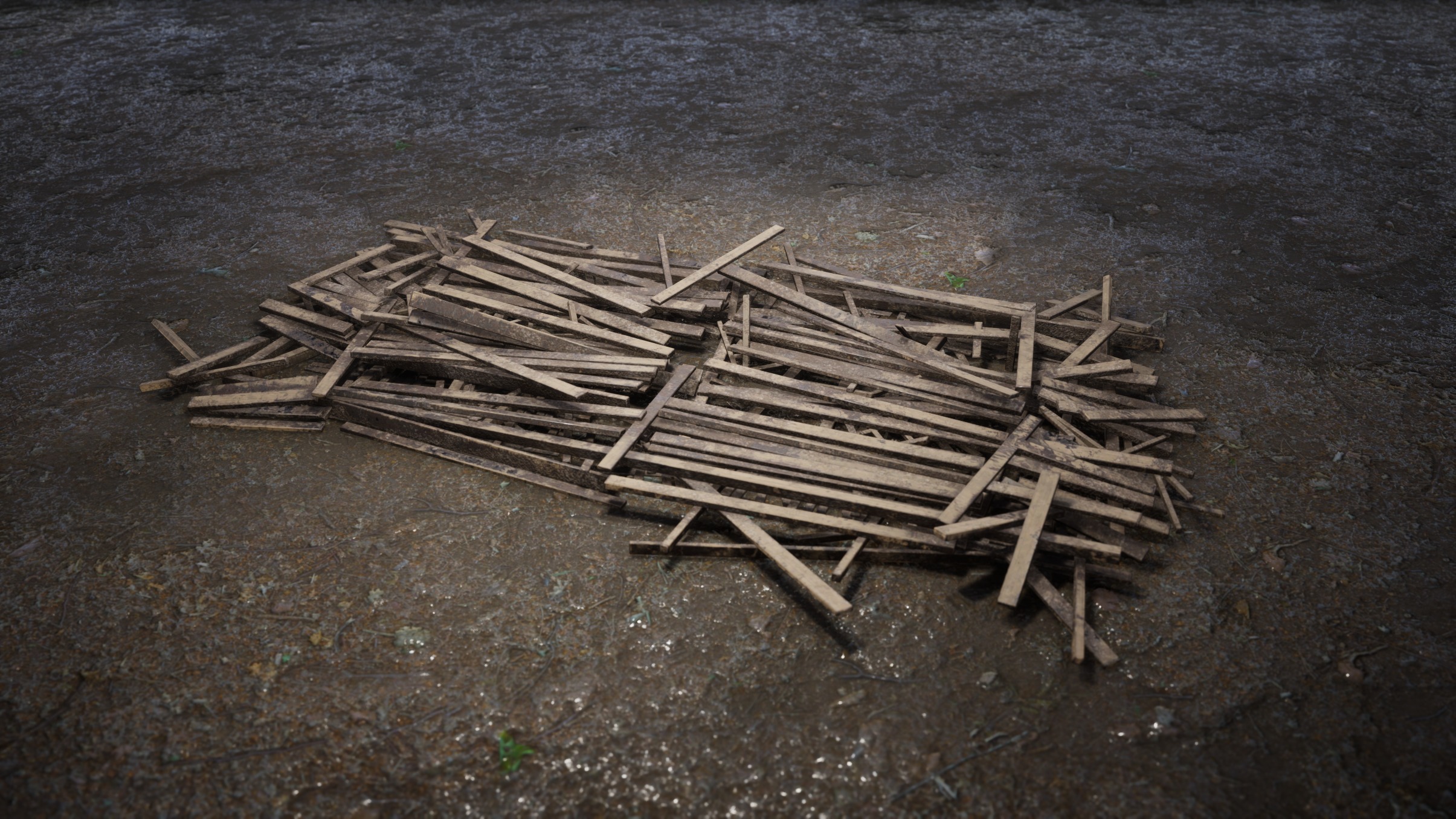 Wooden  Ruins 01 3D model_5