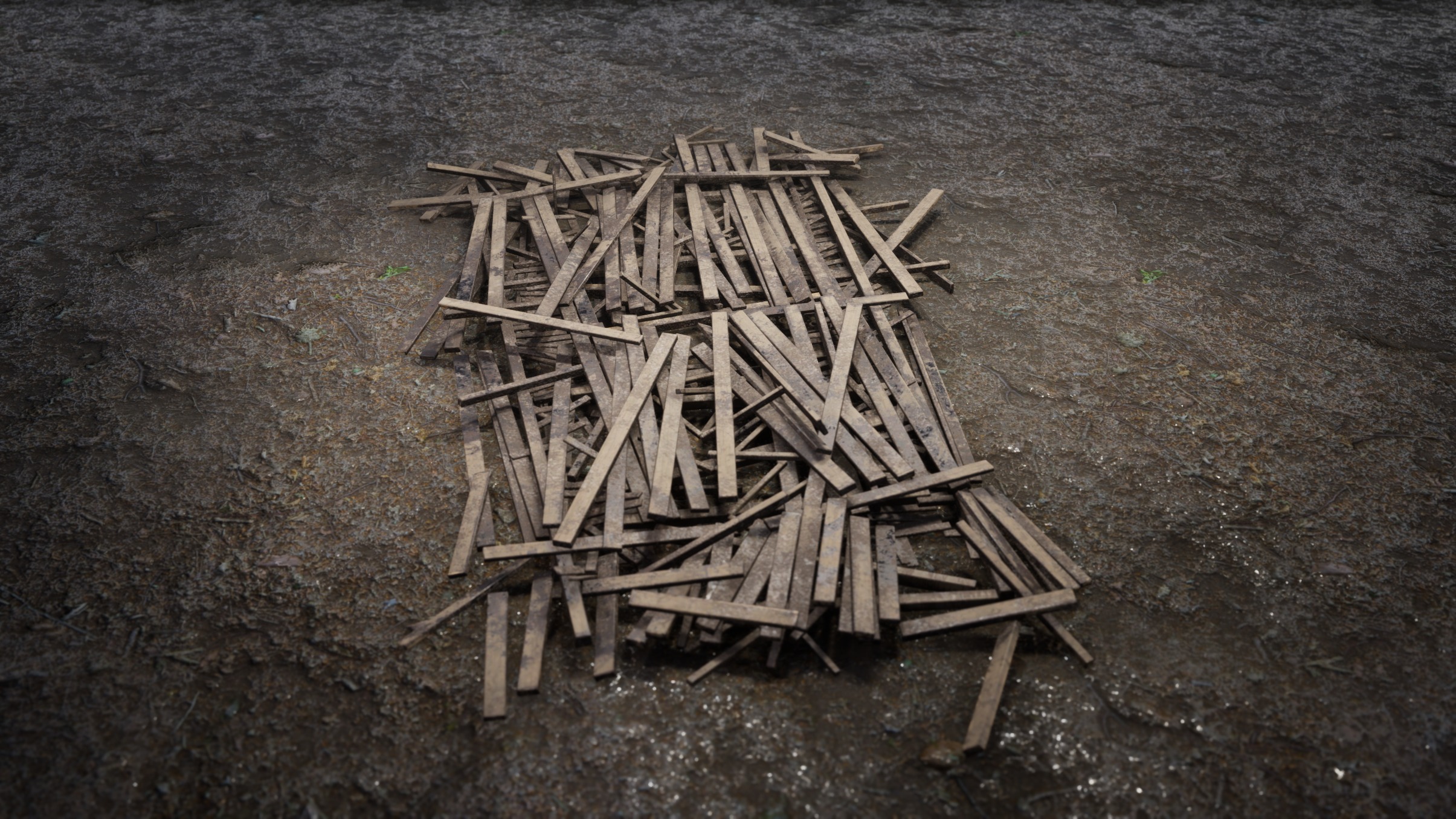 Wooden  Ruins 01 3D model_1