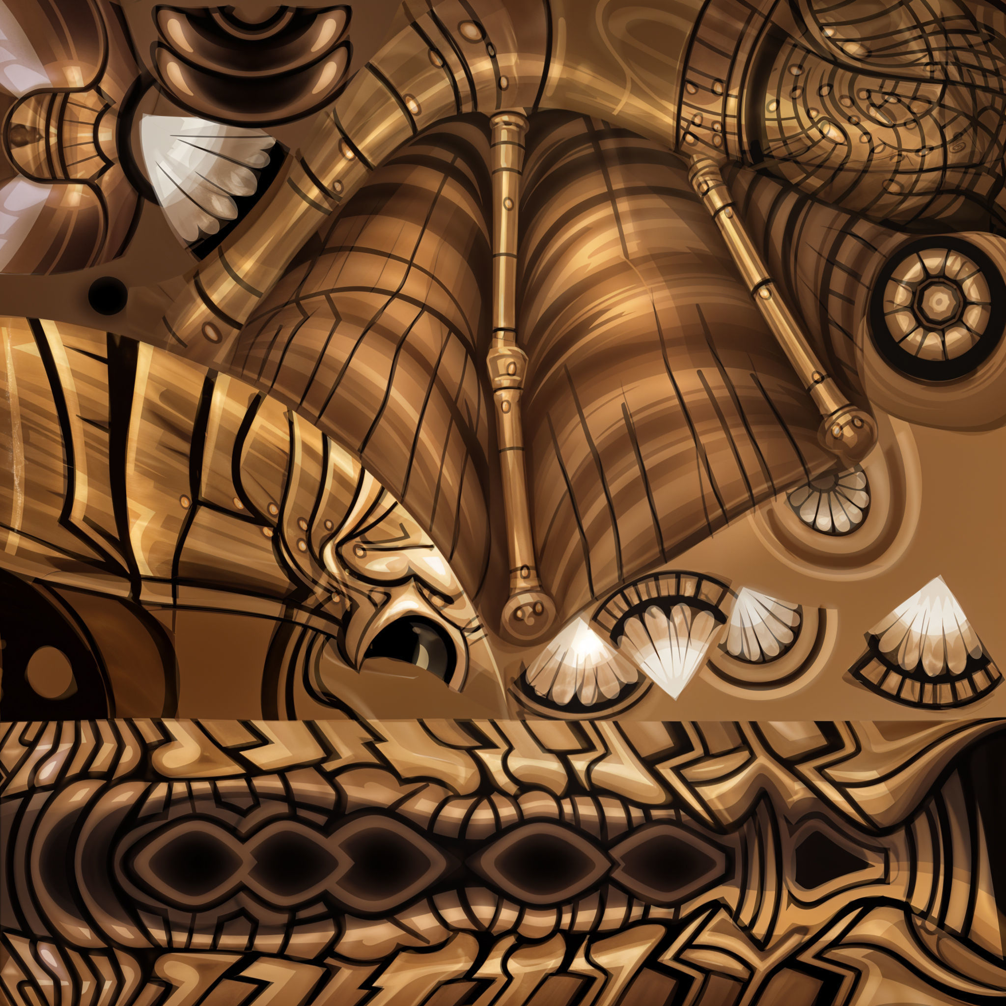 Animated Green Stingray Flying Monster Low-poly 3D model_41