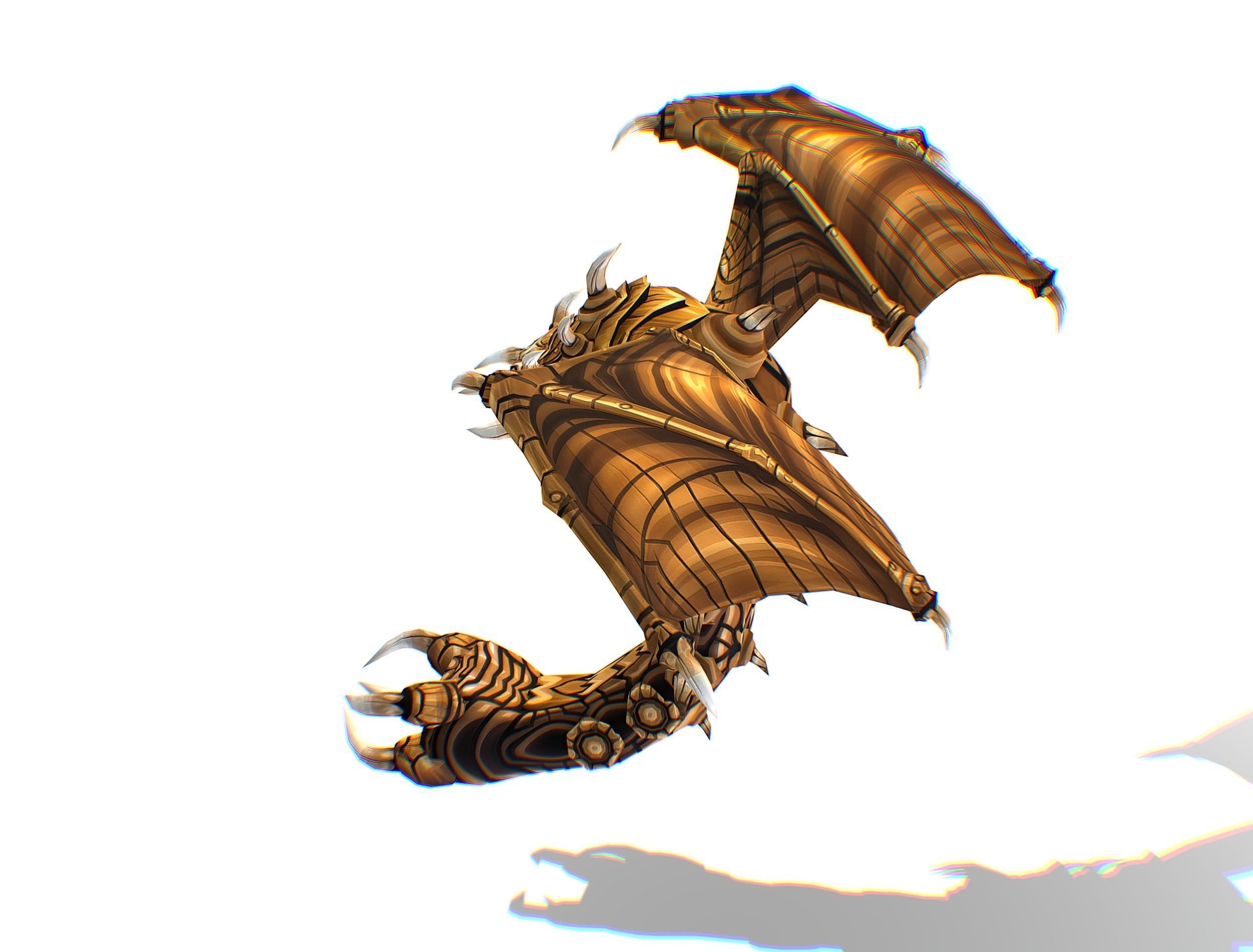 Animated Green Stingray Flying Monster Low-poly 3D model_25