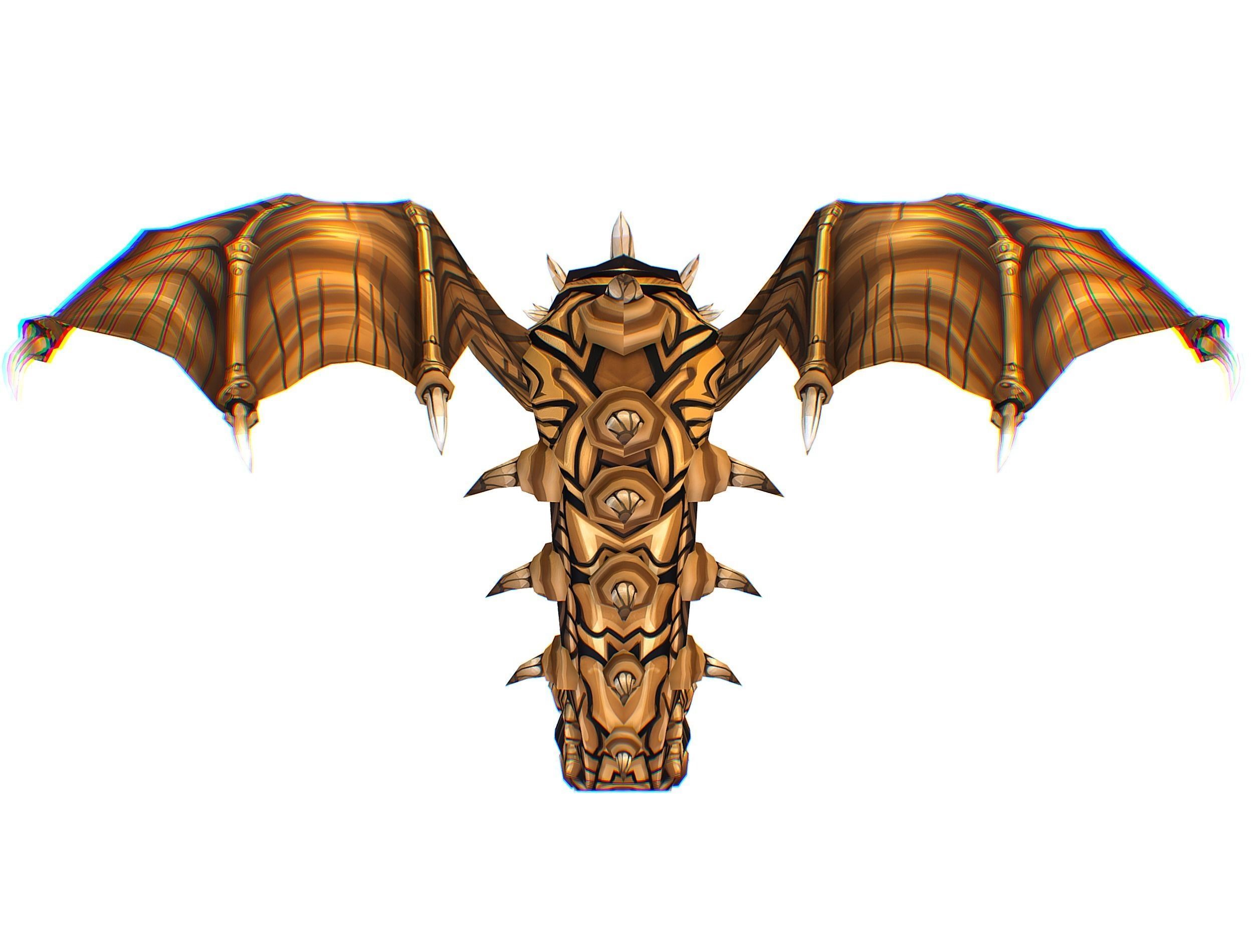 Animated Green Stingray Flying Monster Low-poly 3D model_31