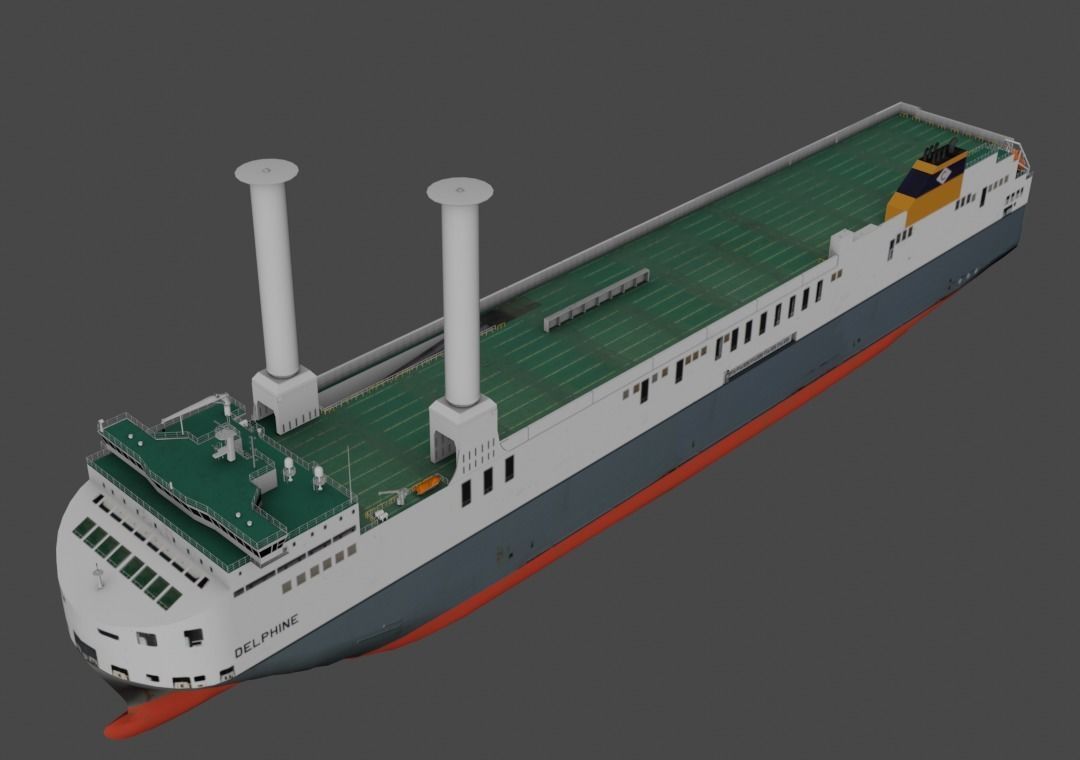 Wind propulsion RO-RO ship Delphine Low-poly 3D model_6