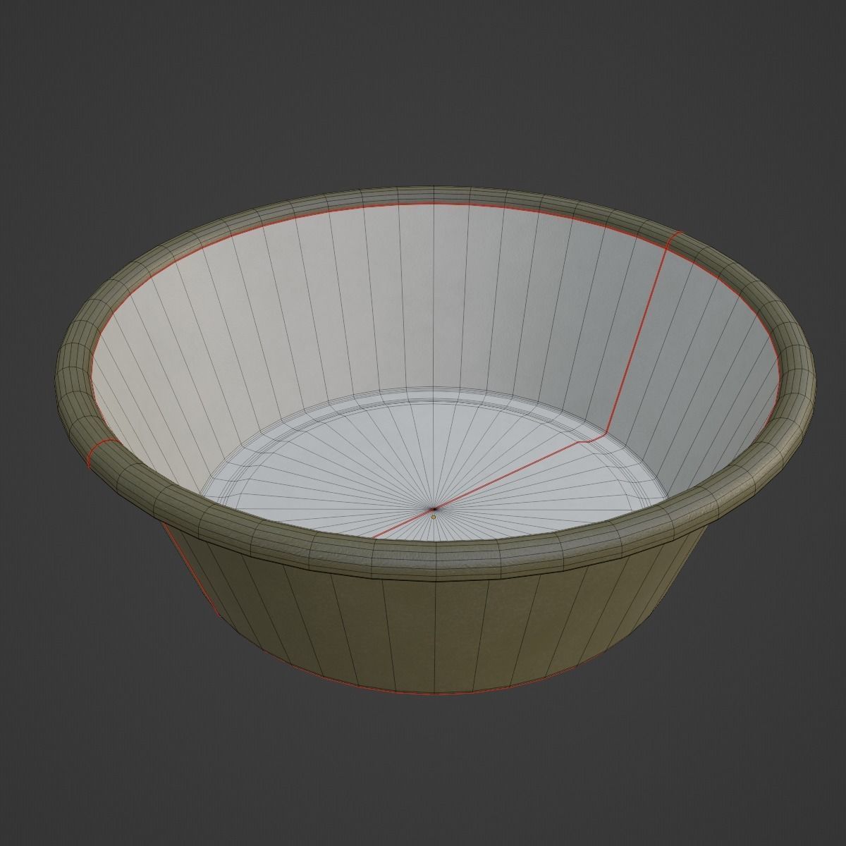 Plastic Wash Basin D 02 Low-poly 3D model_7