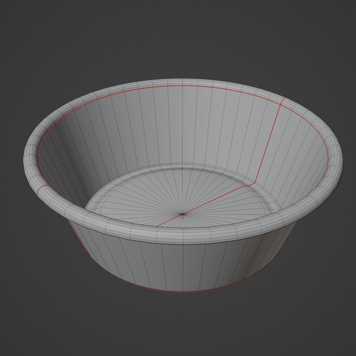 Plastic Wash Basin D 02 Low-poly 3D model_9