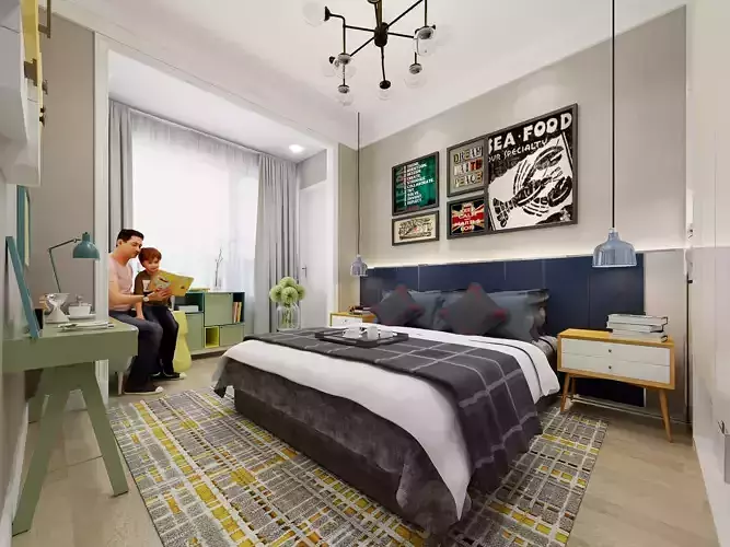 Modern Kids Room Boys Room 3D Model