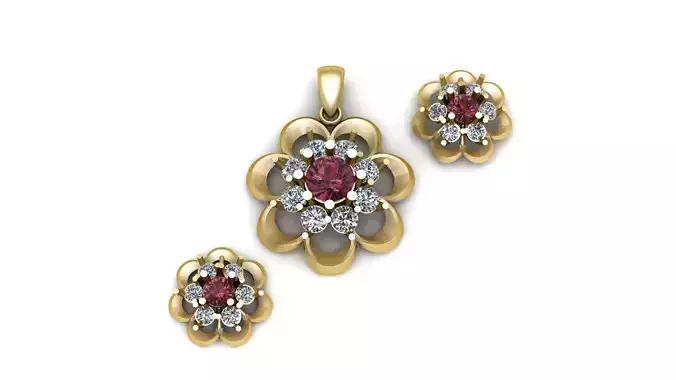 Women Fashion Flower Pendant 3d Printable Model