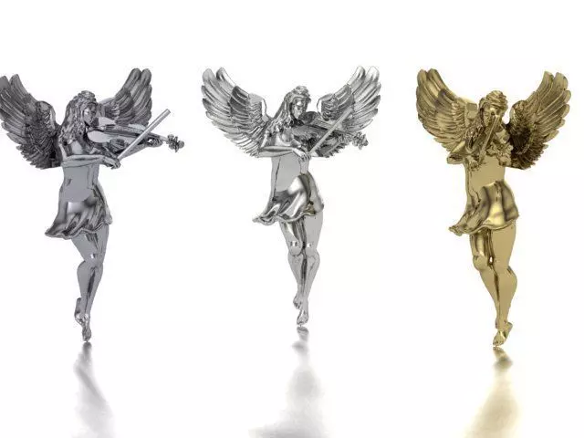 violin angel necklace 3D print model