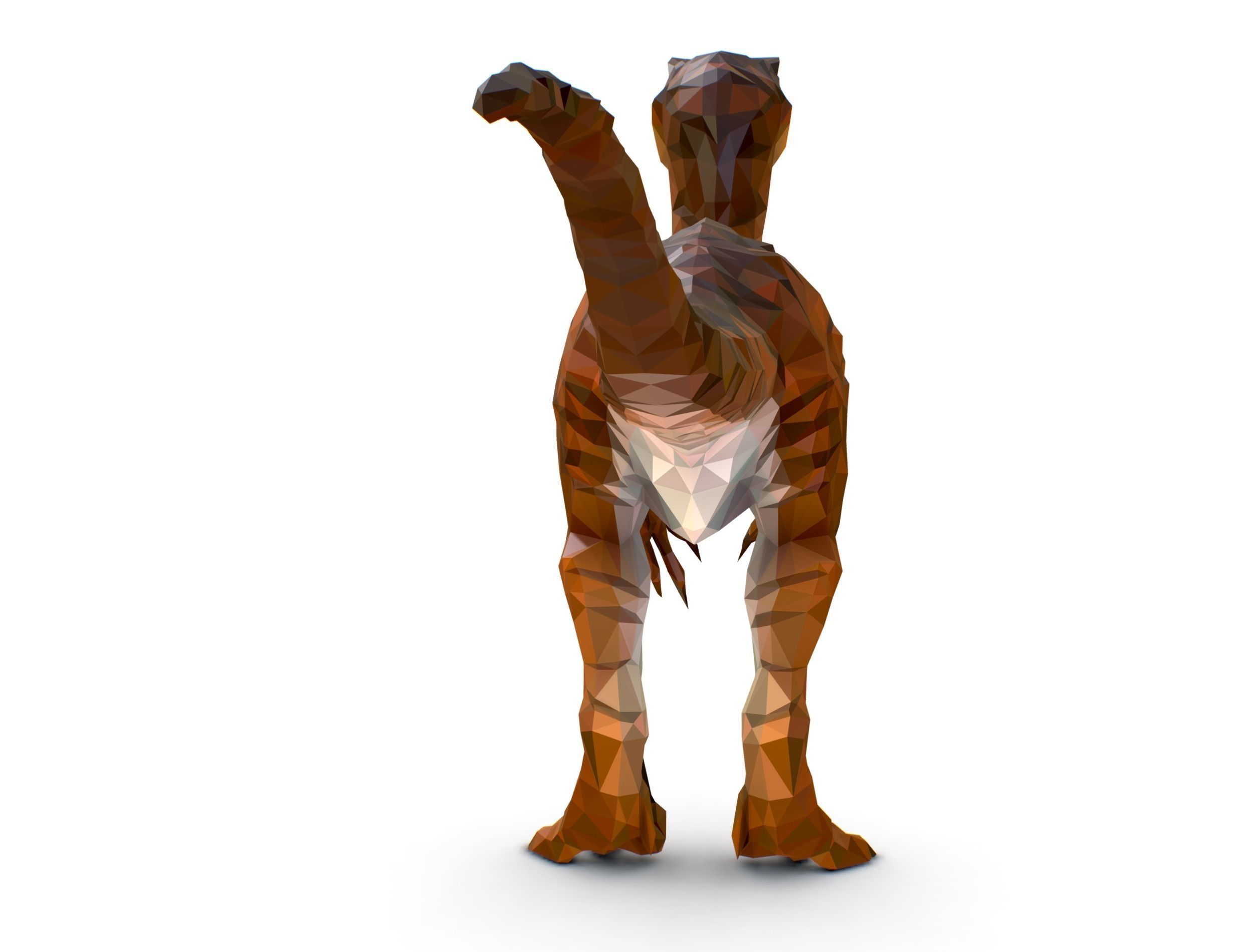 Dinosaur Raptor Red Lowpoly Art Style Animal Low-poly 3D model_16