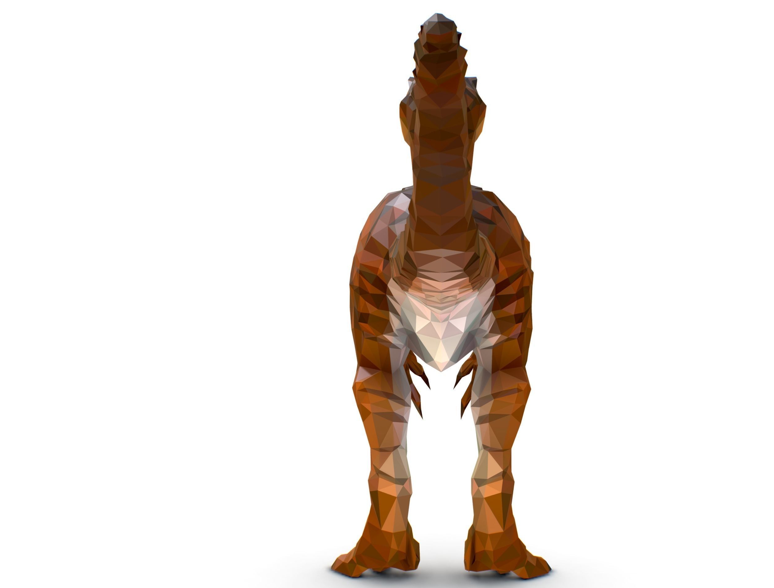 Dinosaur Raptor Red Lowpoly Art Style Animal Low-poly 3D model_27