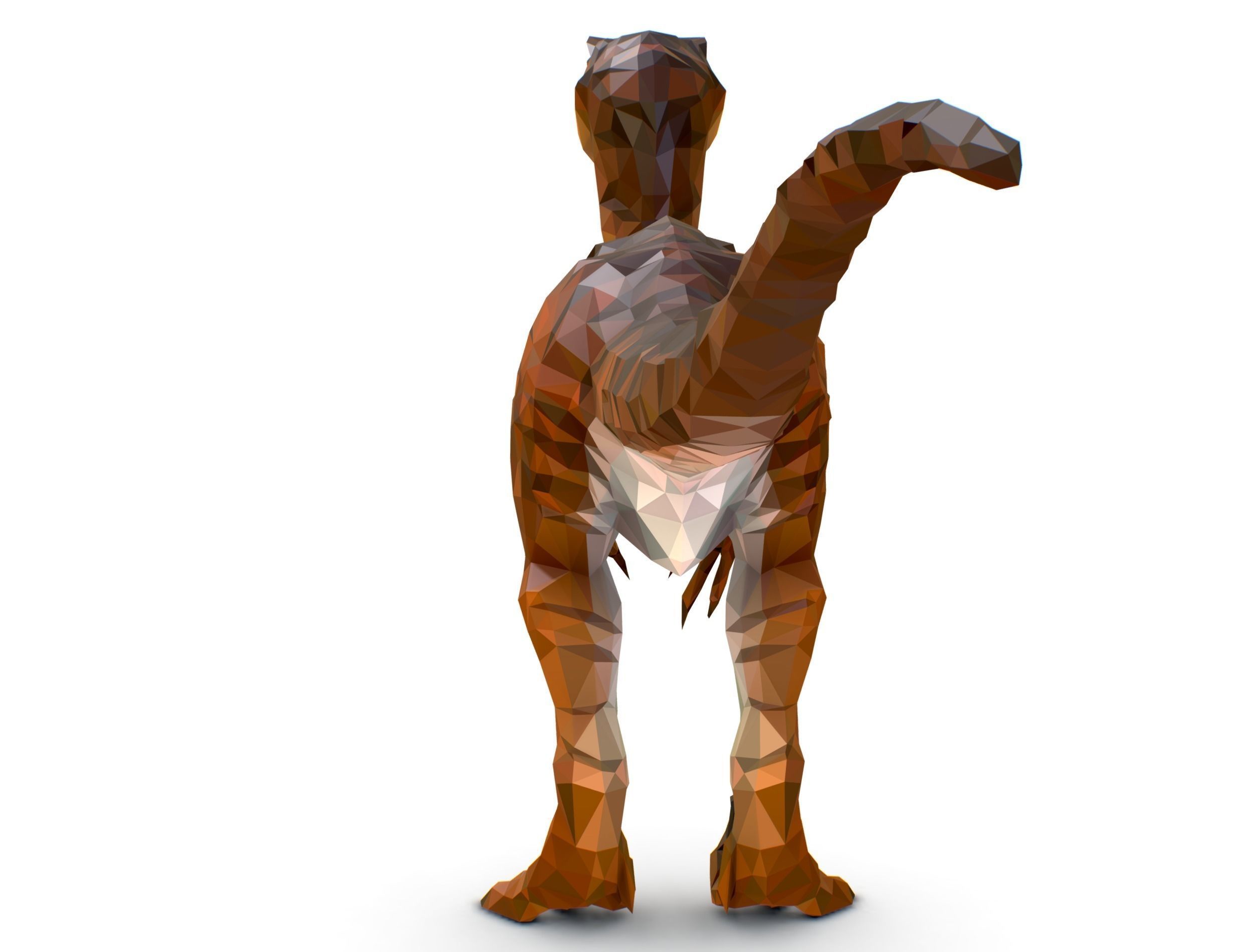 Dinosaur Raptor Red Lowpoly Art Style Animal Low-poly 3D model_17