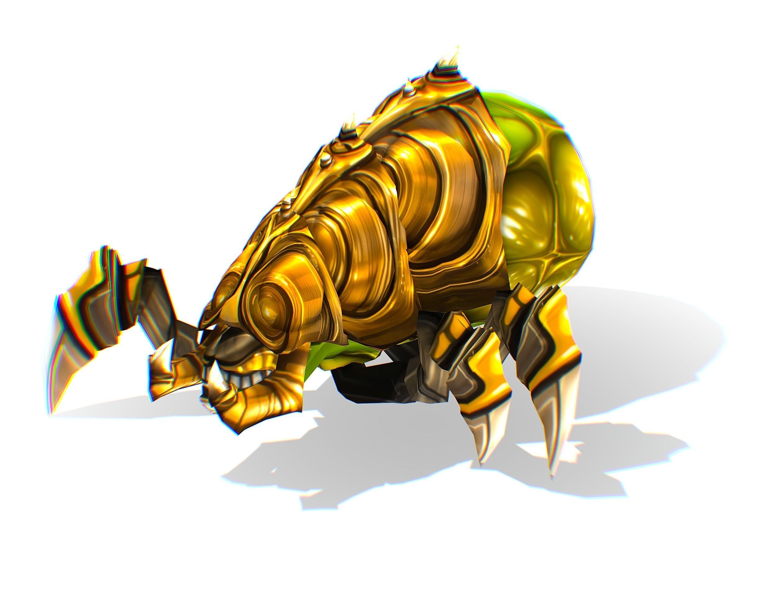 Animated Green Flea Monster Bug Low-poly 3D model_25