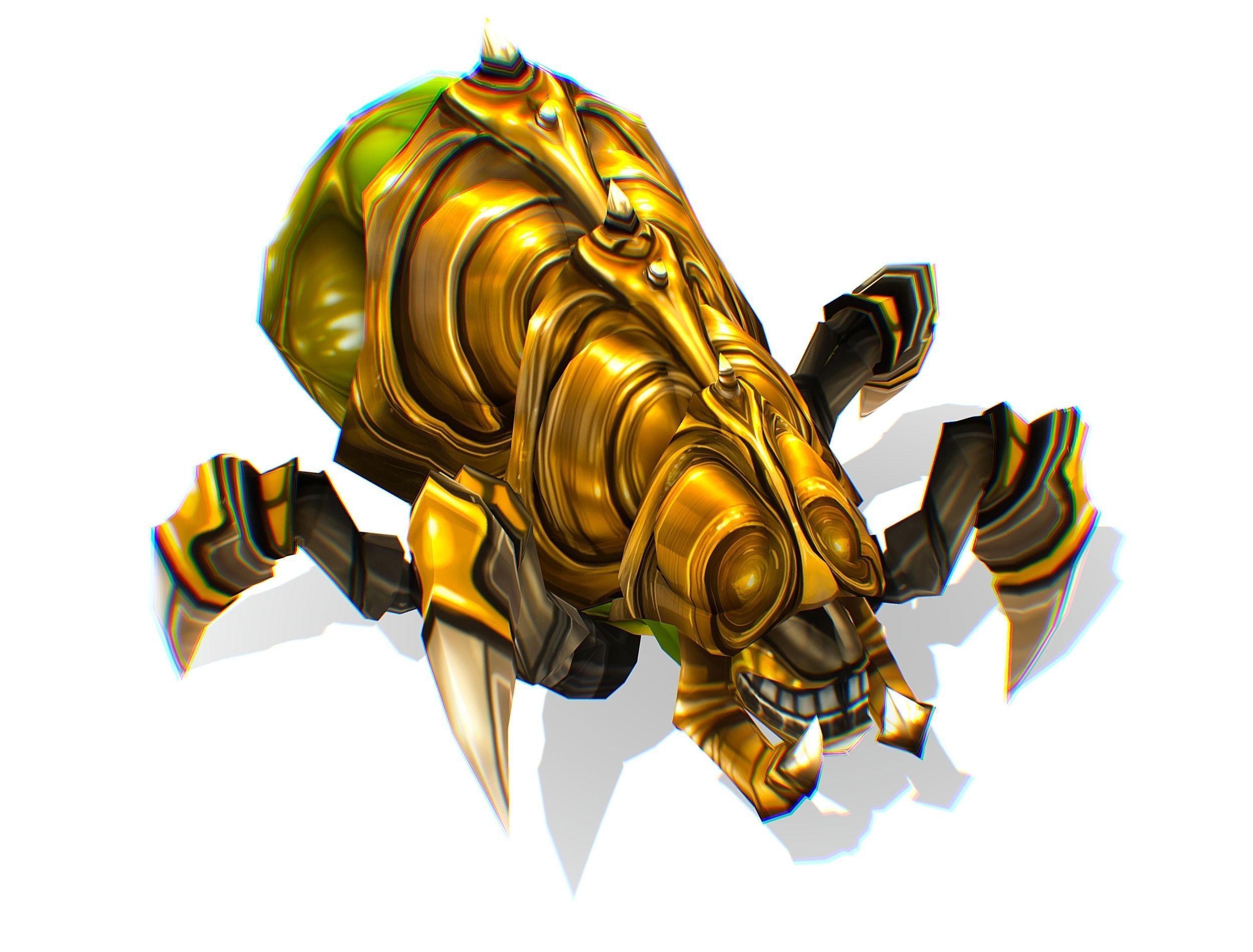 Animated Green Flea Monster Bug Low-poly 3D model_31