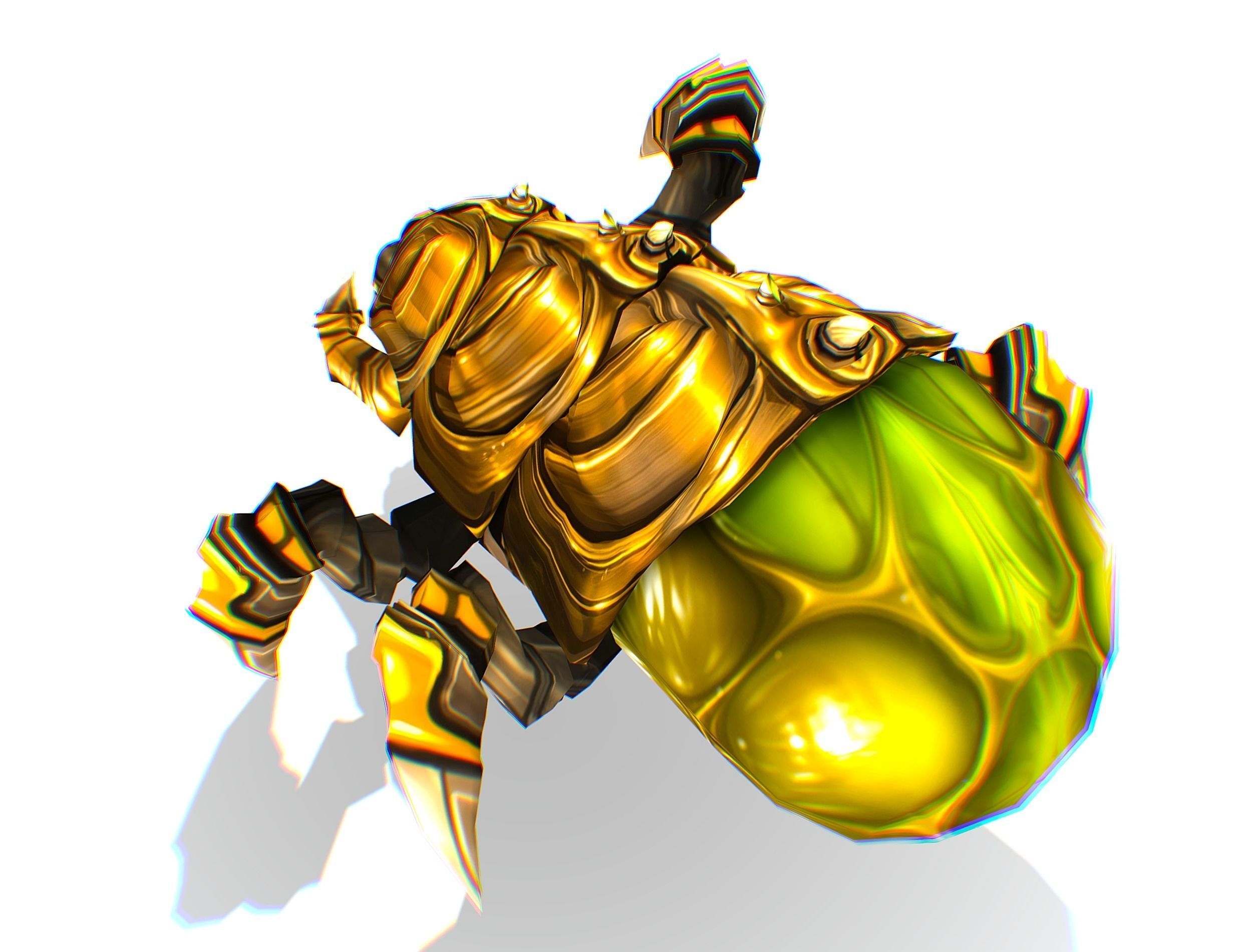 Animated Green Flea Monster Bug Low-poly 3D model_33