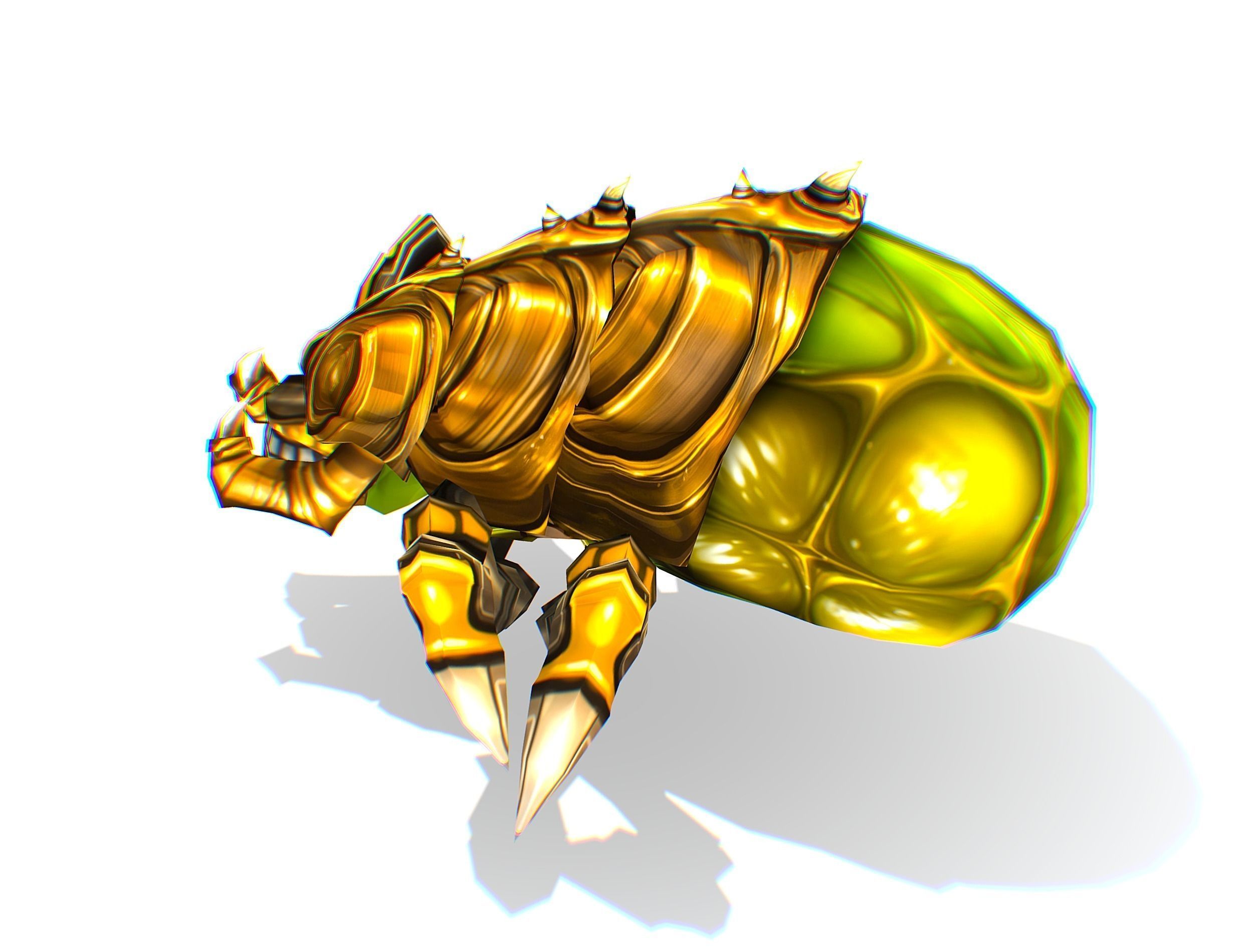 Animated Green Flea Monster Bug Low-poly 3D model_23