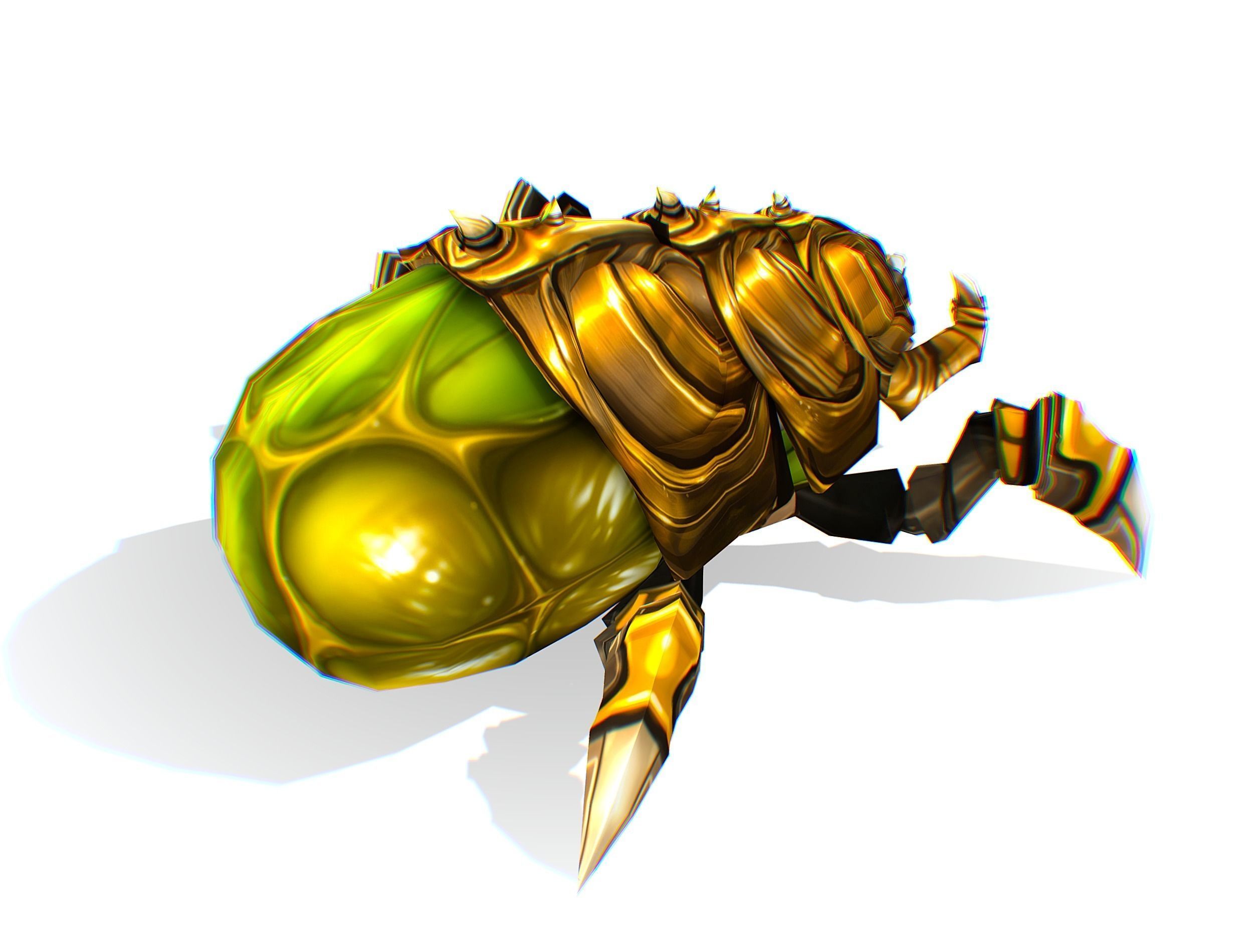 Animated Green Flea Monster Bug Low-poly 3D model_18