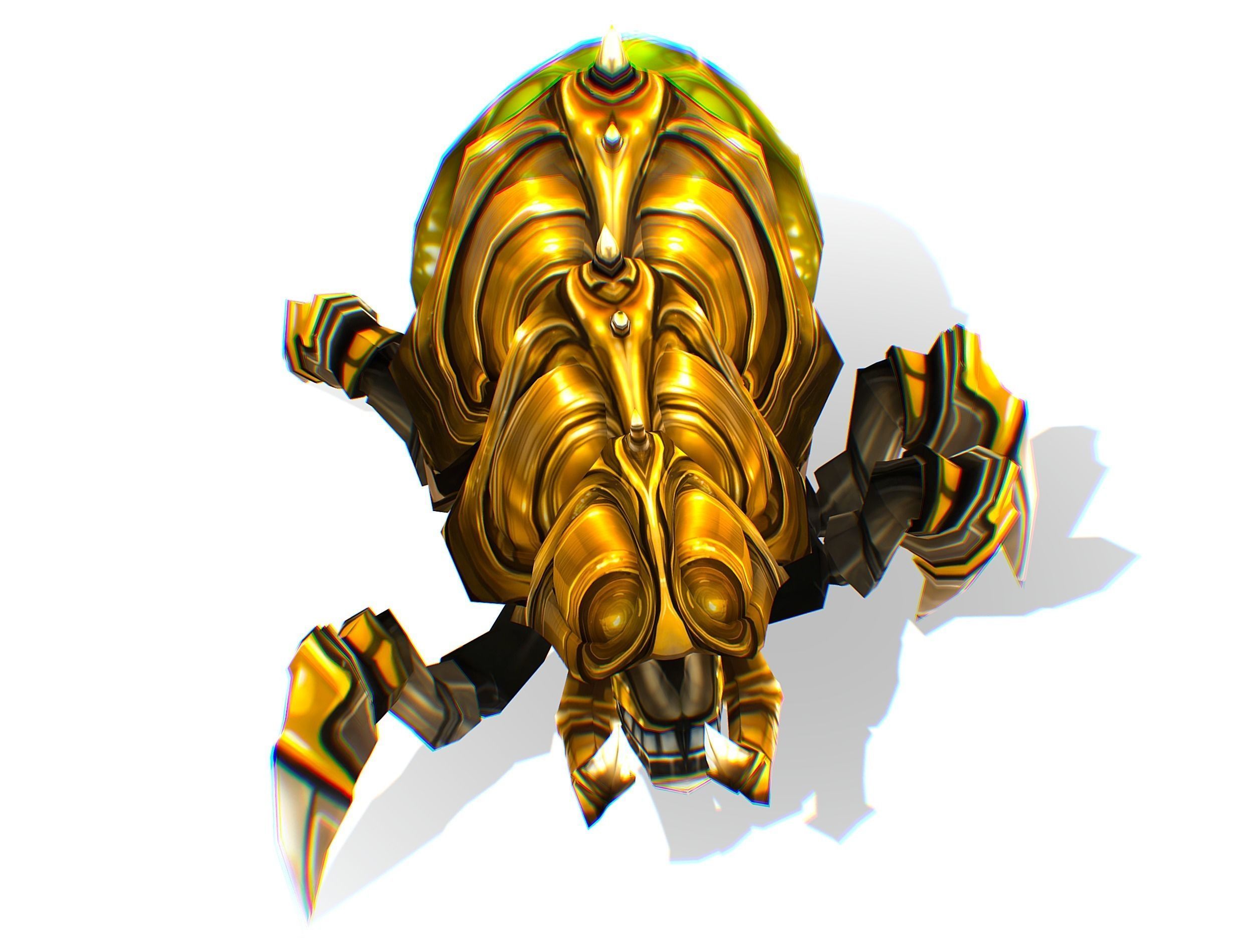 Animated Green Flea Monster Bug Low-poly 3D model_11