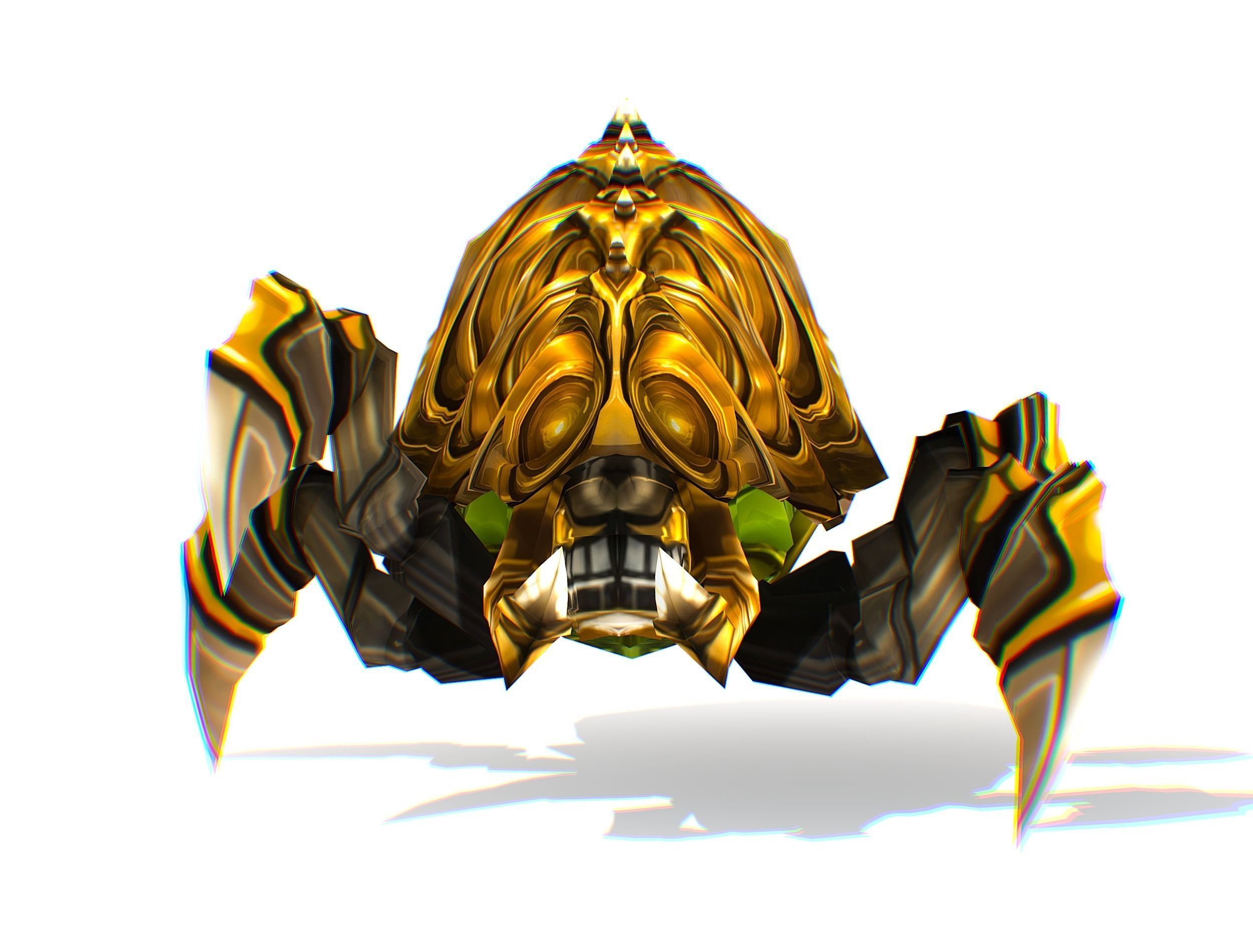 Animated Green Flea Monster Bug Low-poly 3D model_27