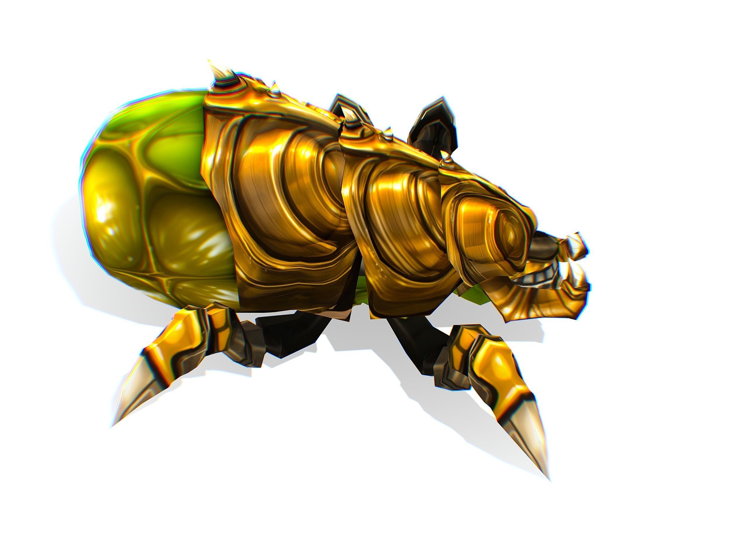 Animated Green Flea Monster Bug Low-poly 3D model_16