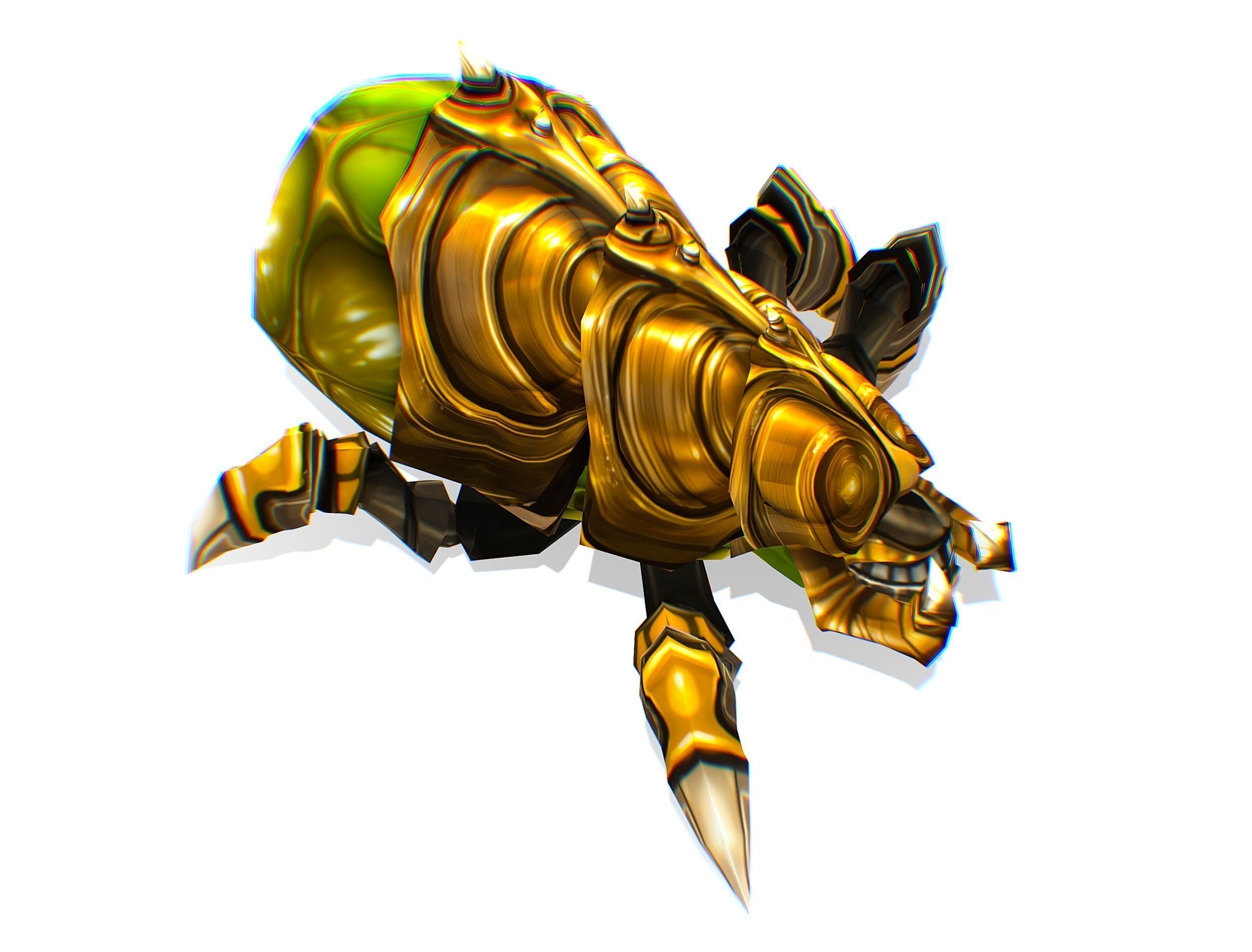 Animated Green Flea Monster Bug Low-poly 3D model_15