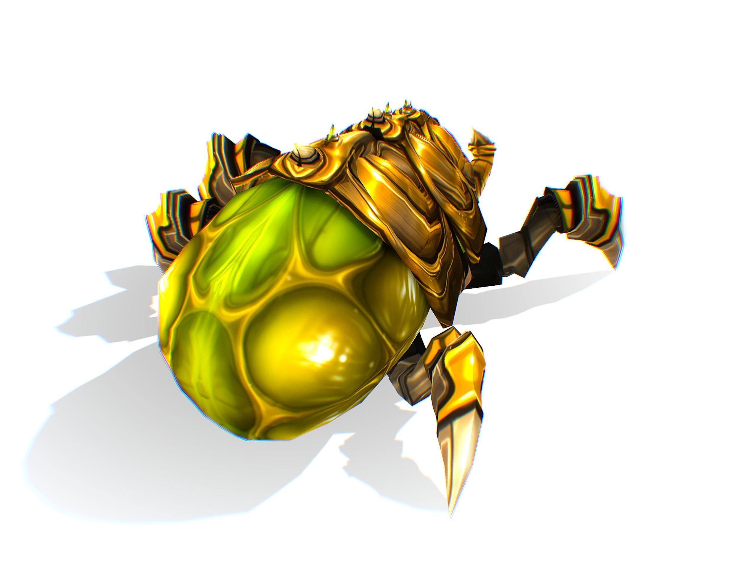 Animated Green Flea Monster Bug Low-poly 3D model_19
