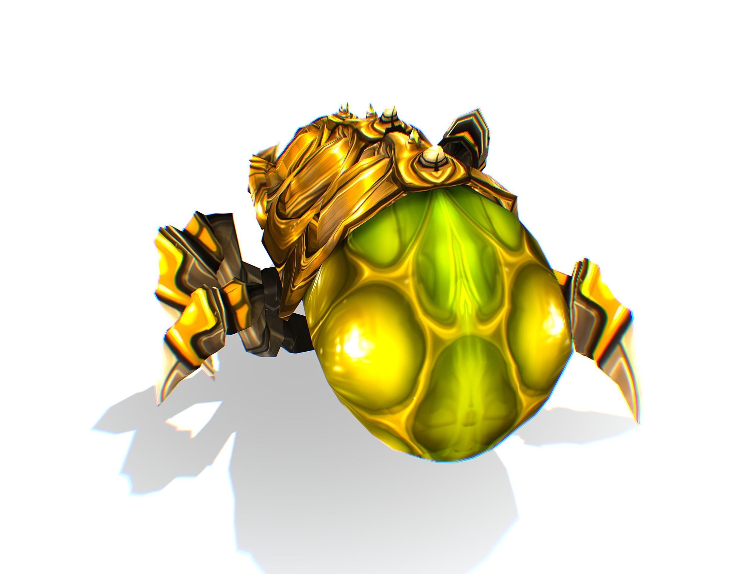 Animated Green Flea Monster Bug Low-poly 3D model_21