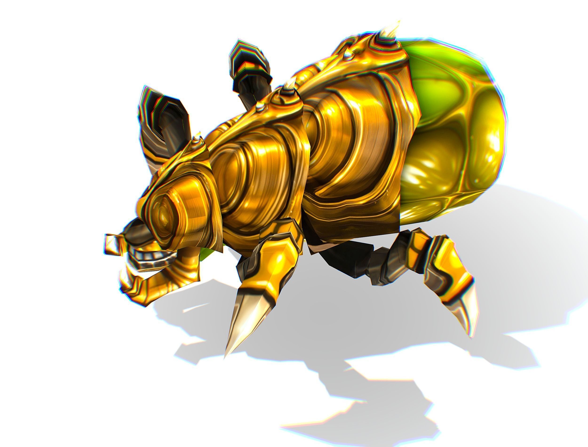 Animated Green Flea Monster Bug Low-poly 3D model_2