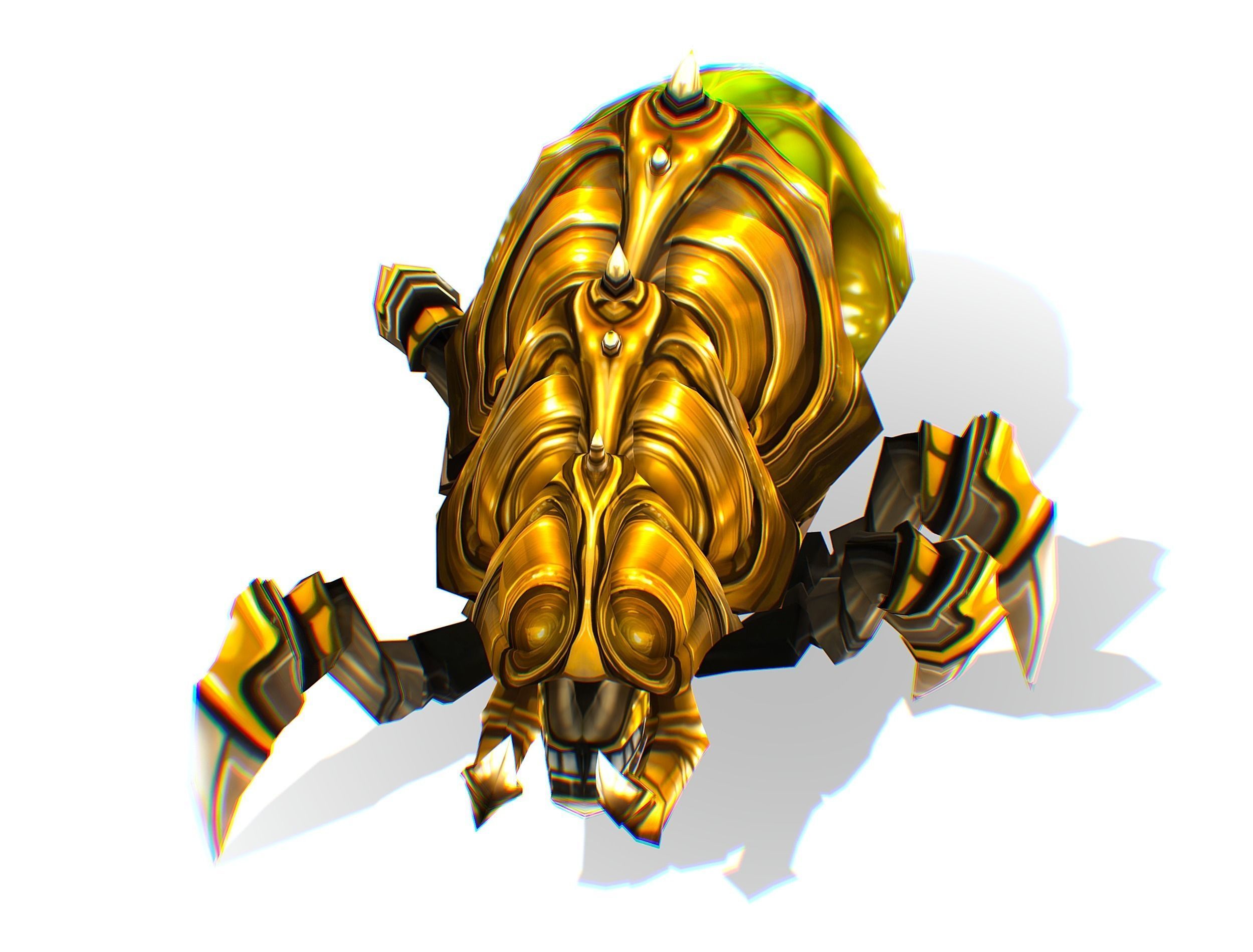 Animated Green Flea Monster Bug Low-poly 3D model_10