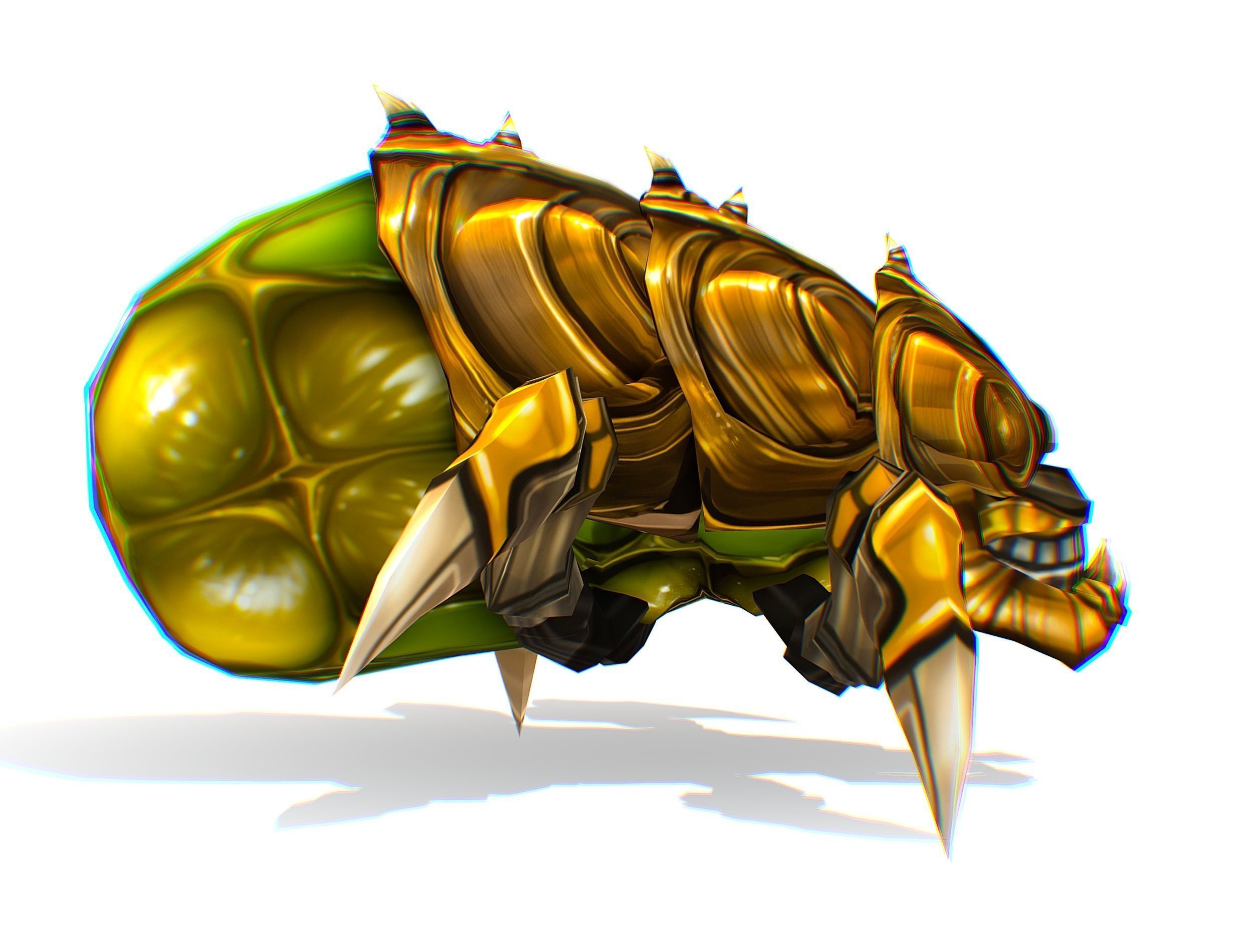 Animated Green Flea Monster Bug Low-poly 3D model_28